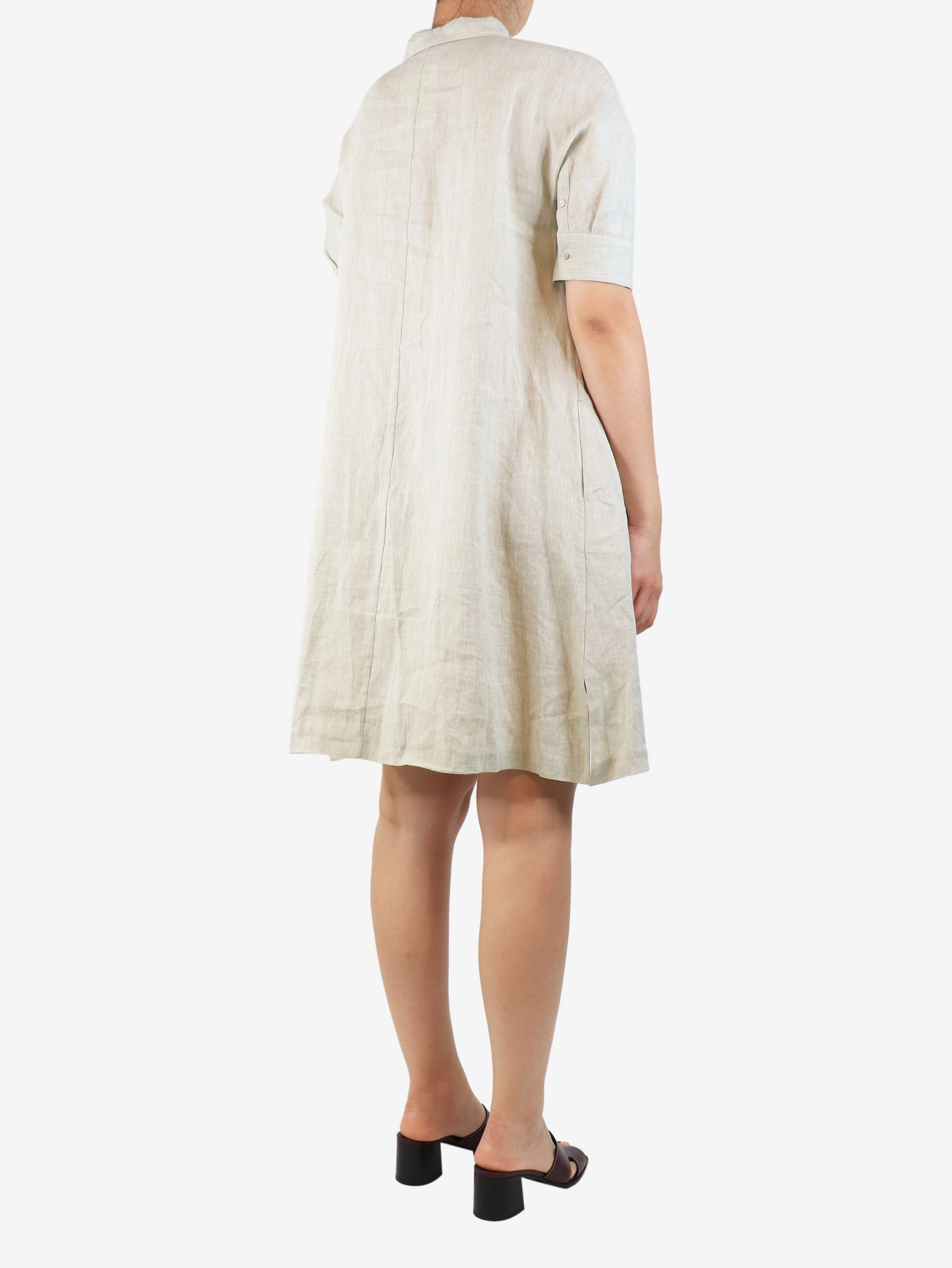 Sage shirt dress - size UK 10 - Image 2