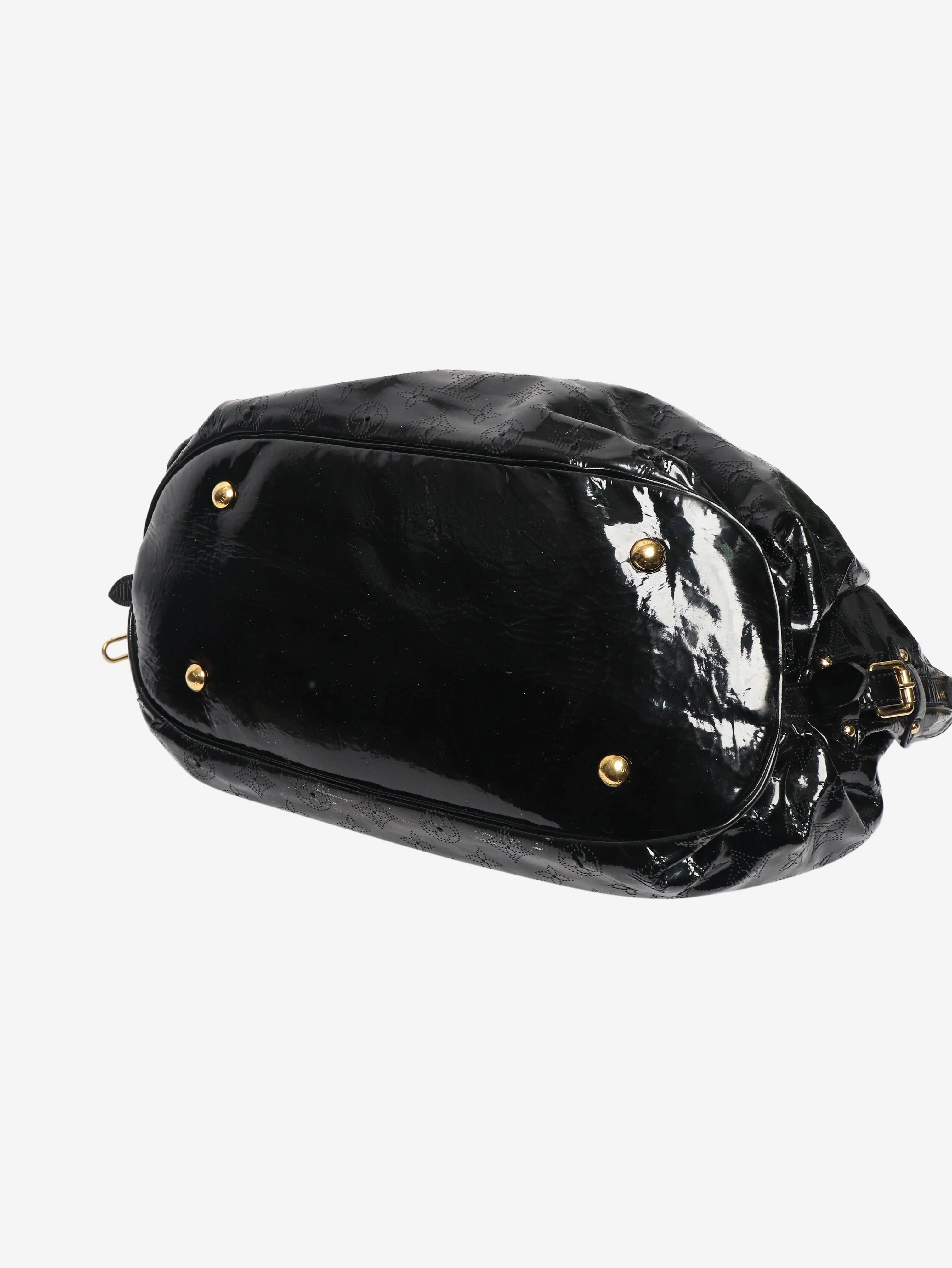 Black Mahina patent leather handbag - Image 4