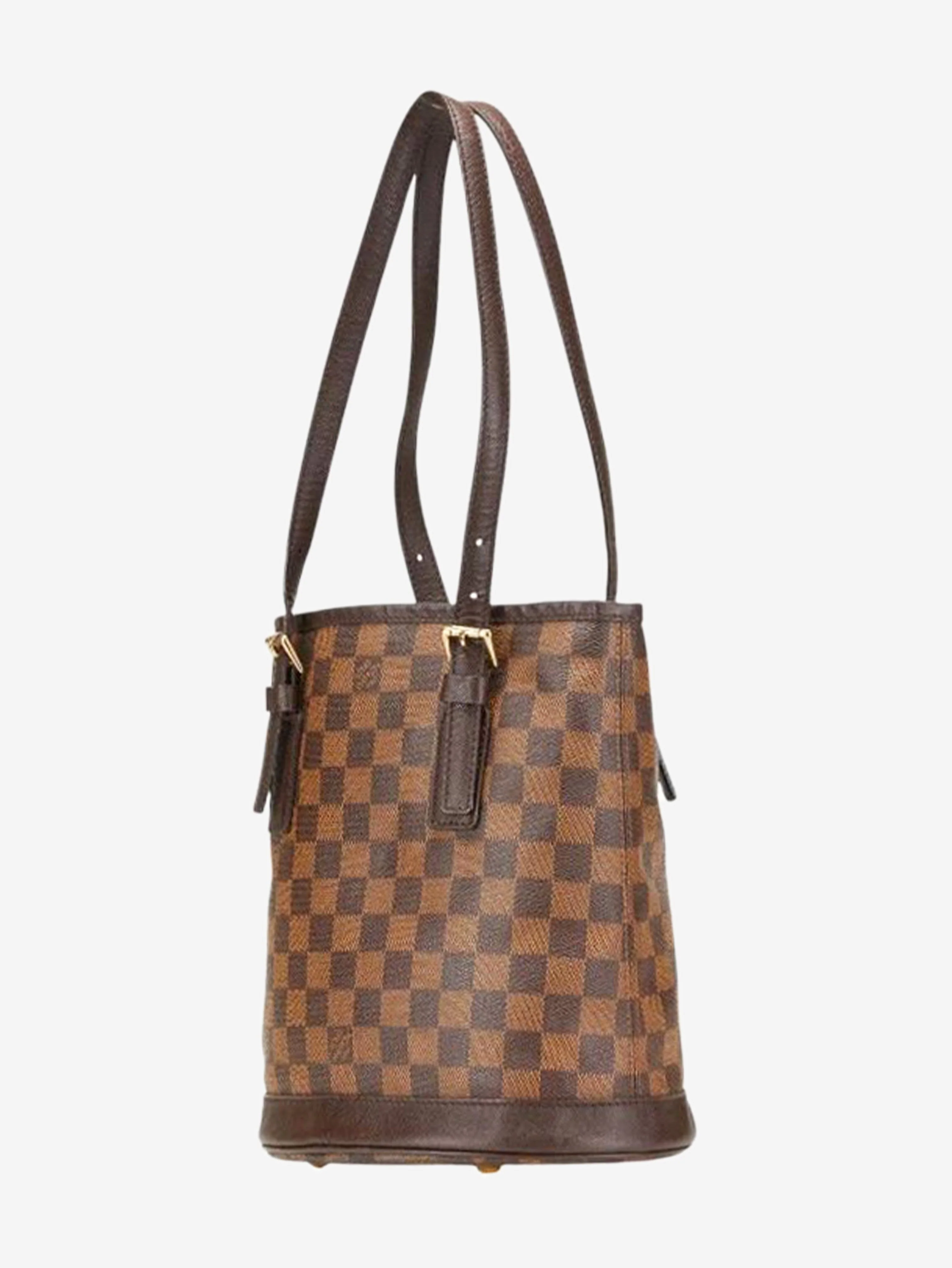Brown vintage 1998 Damier Ebene Marais bucket bag - Image 3