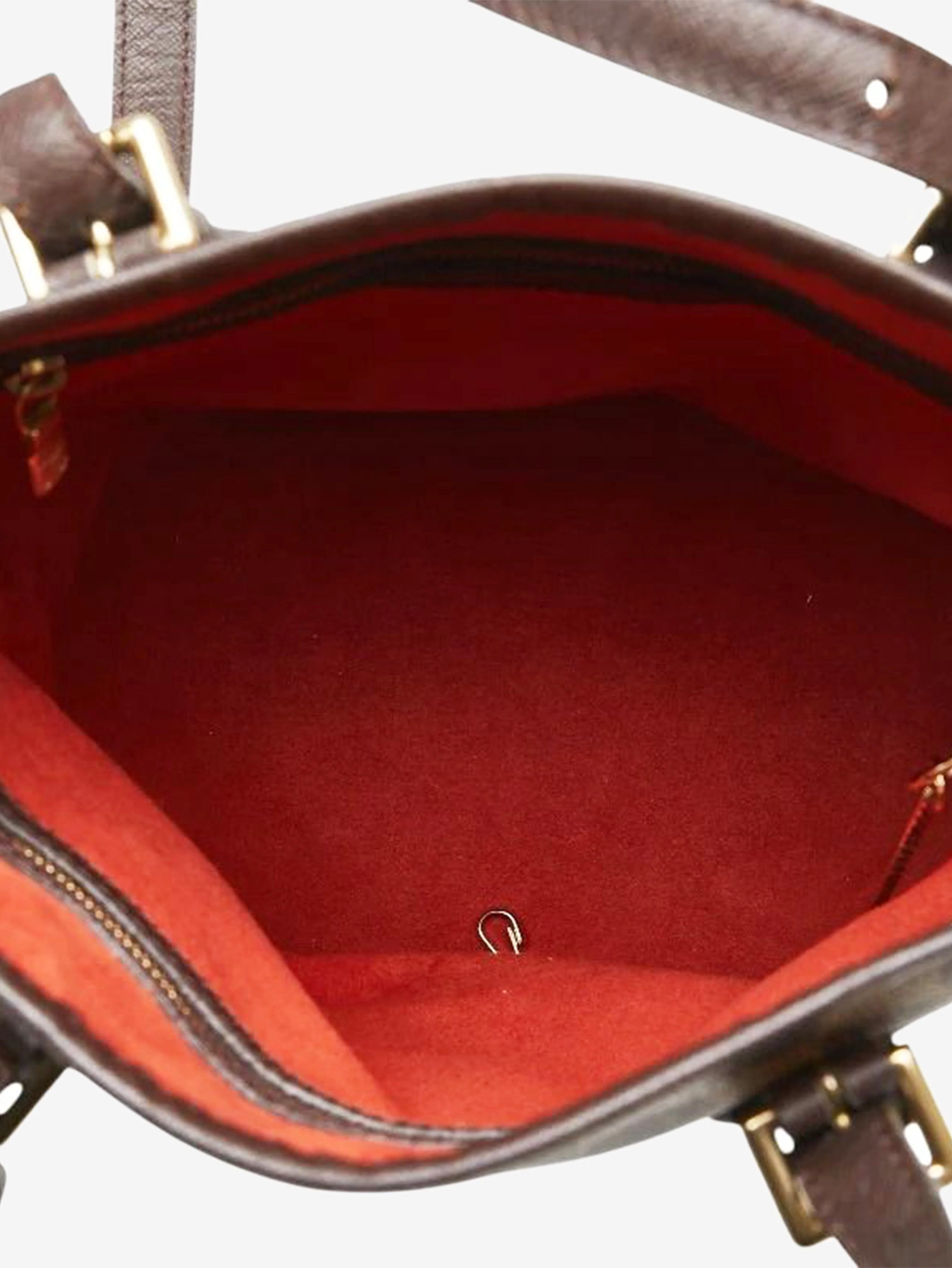 Brown vintage 1998 Damier Ebene Marais bucket bag - Image 9