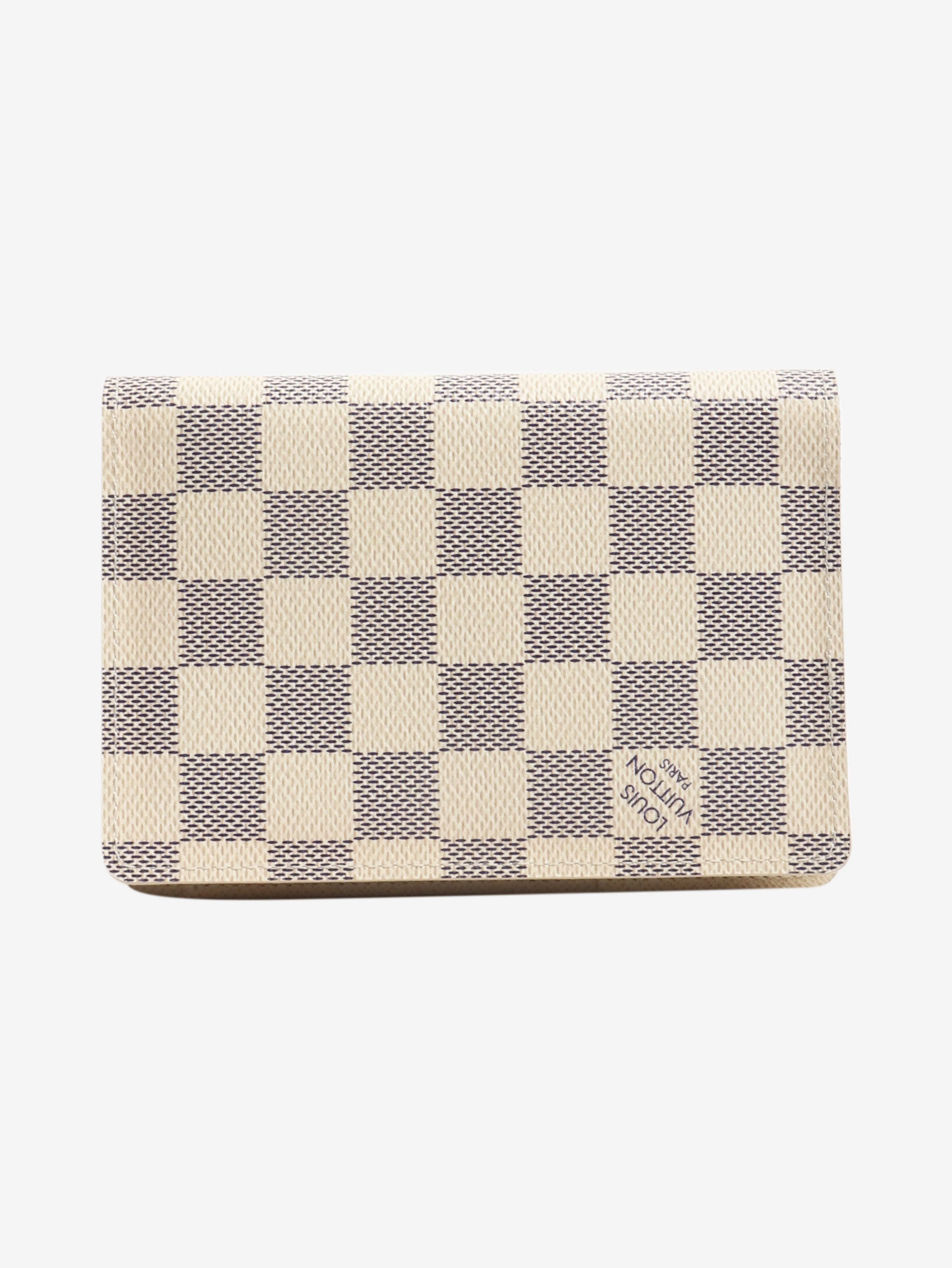 Cream Damier Azur passport cover