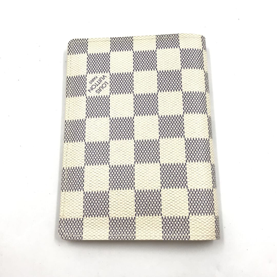 Cream Damier Azur passport cover - Image 3