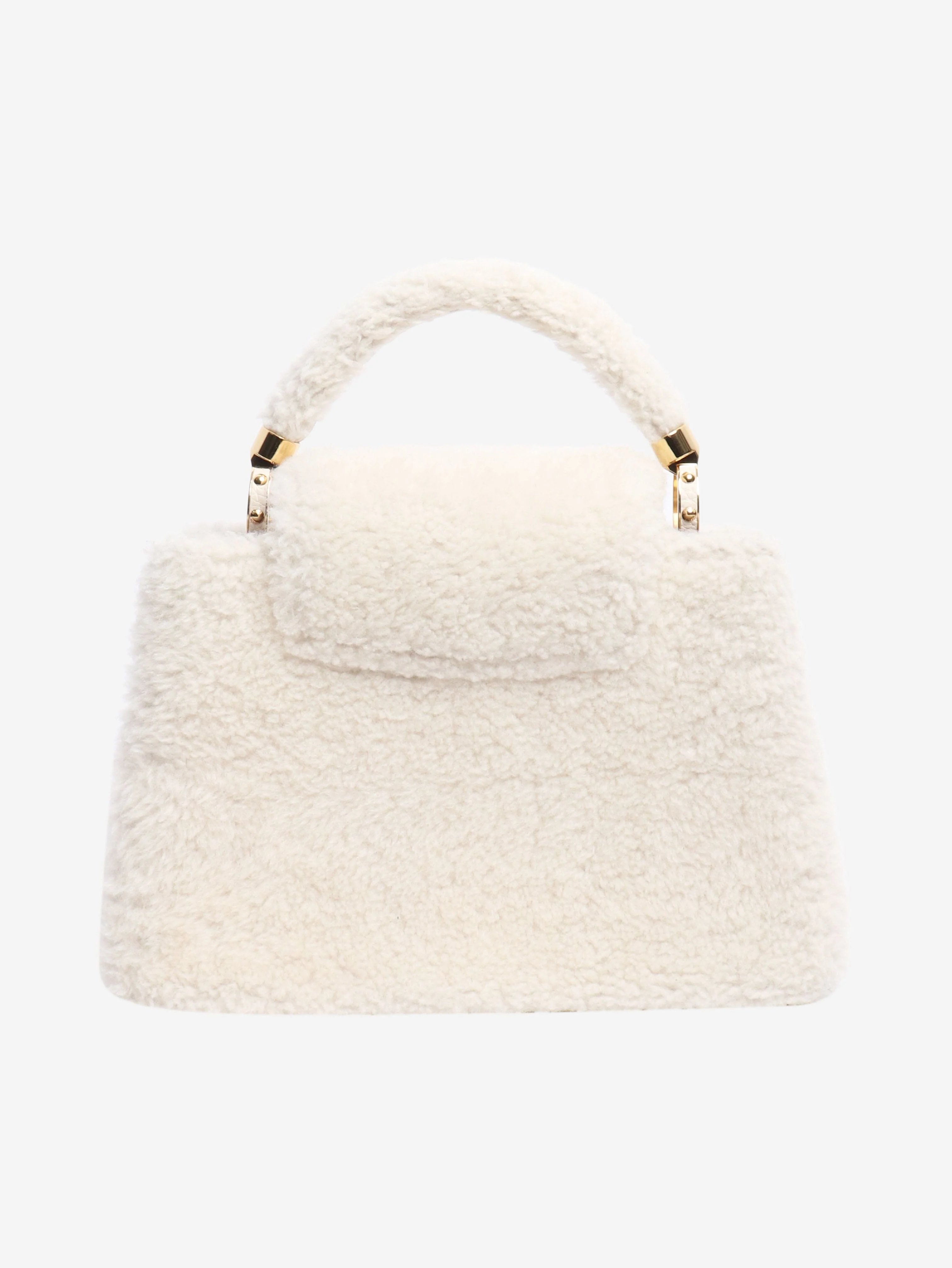 Cream shearling Capucines bag - Image 4