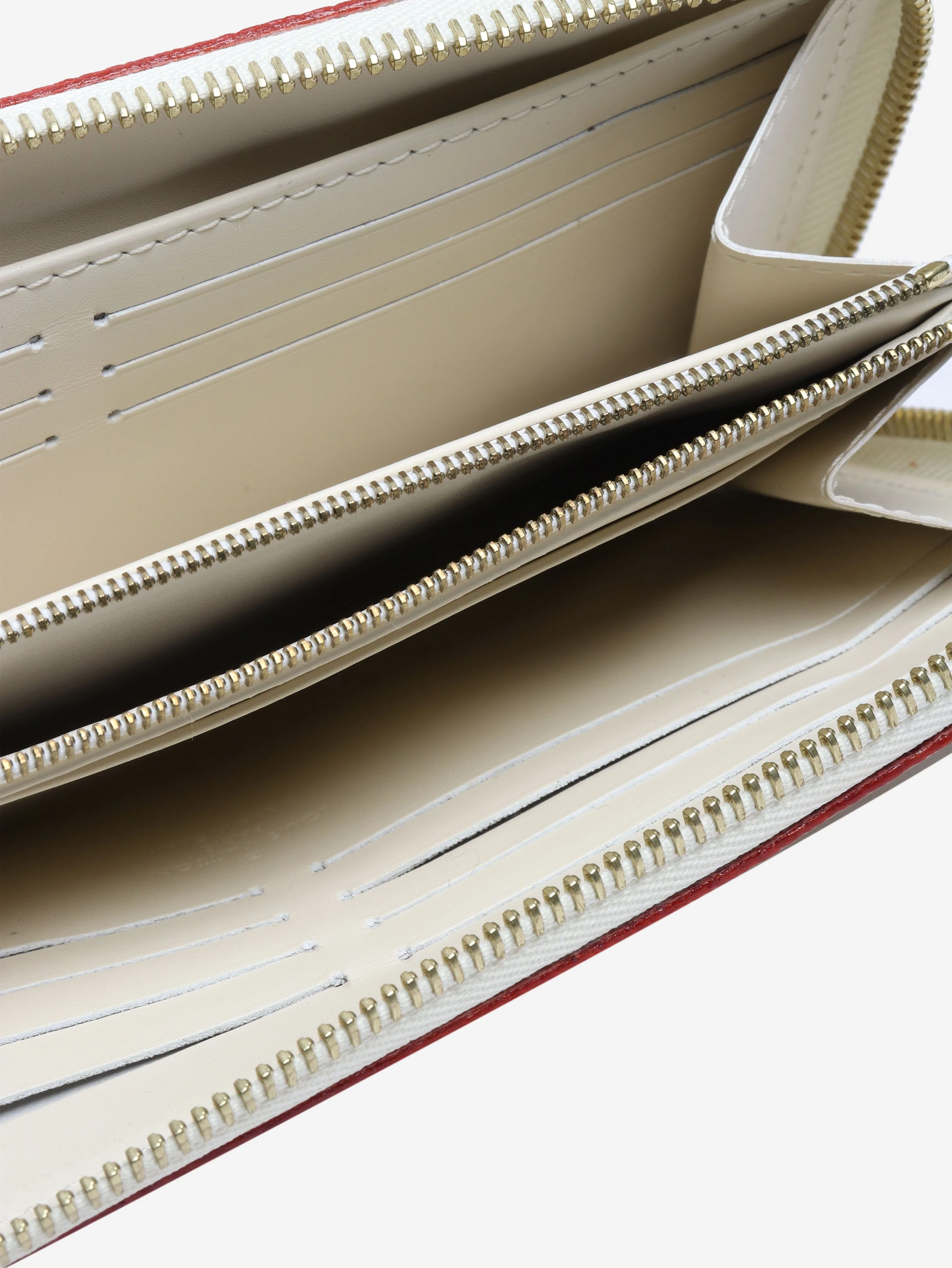 Cream Suhali leather zip wallet - Image 4