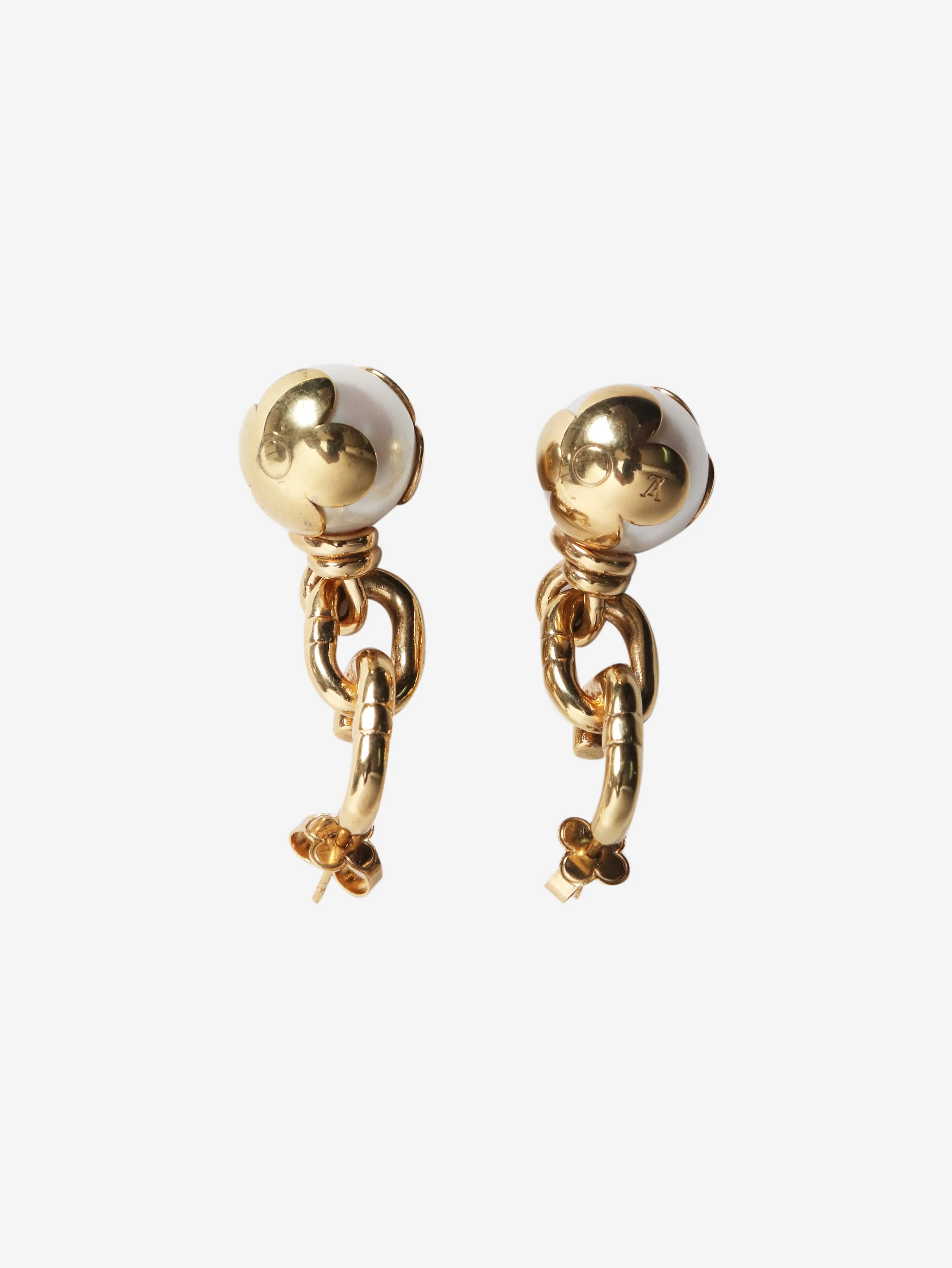 Gold Boucle de Leureille Notty pearl earrings
