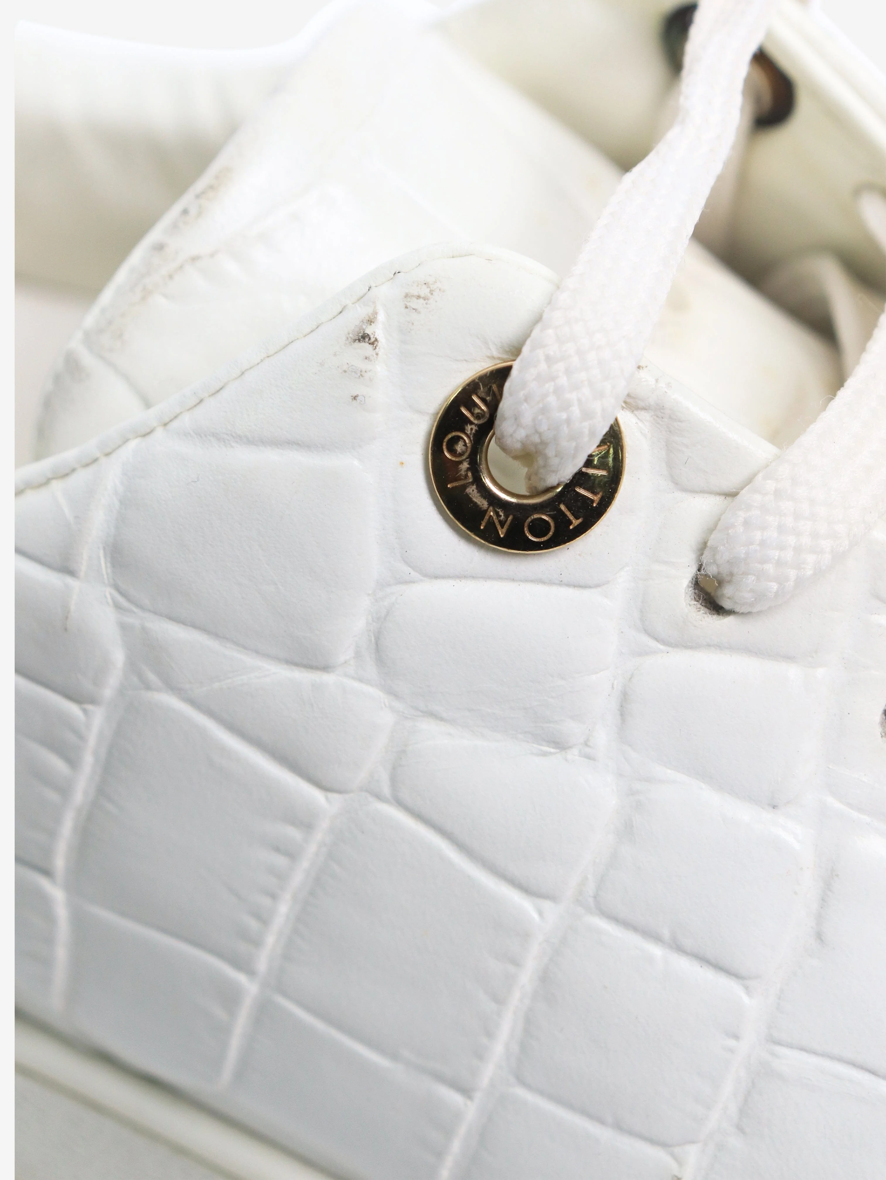 White croc-embossed trainers - size EU 36 - Image 4