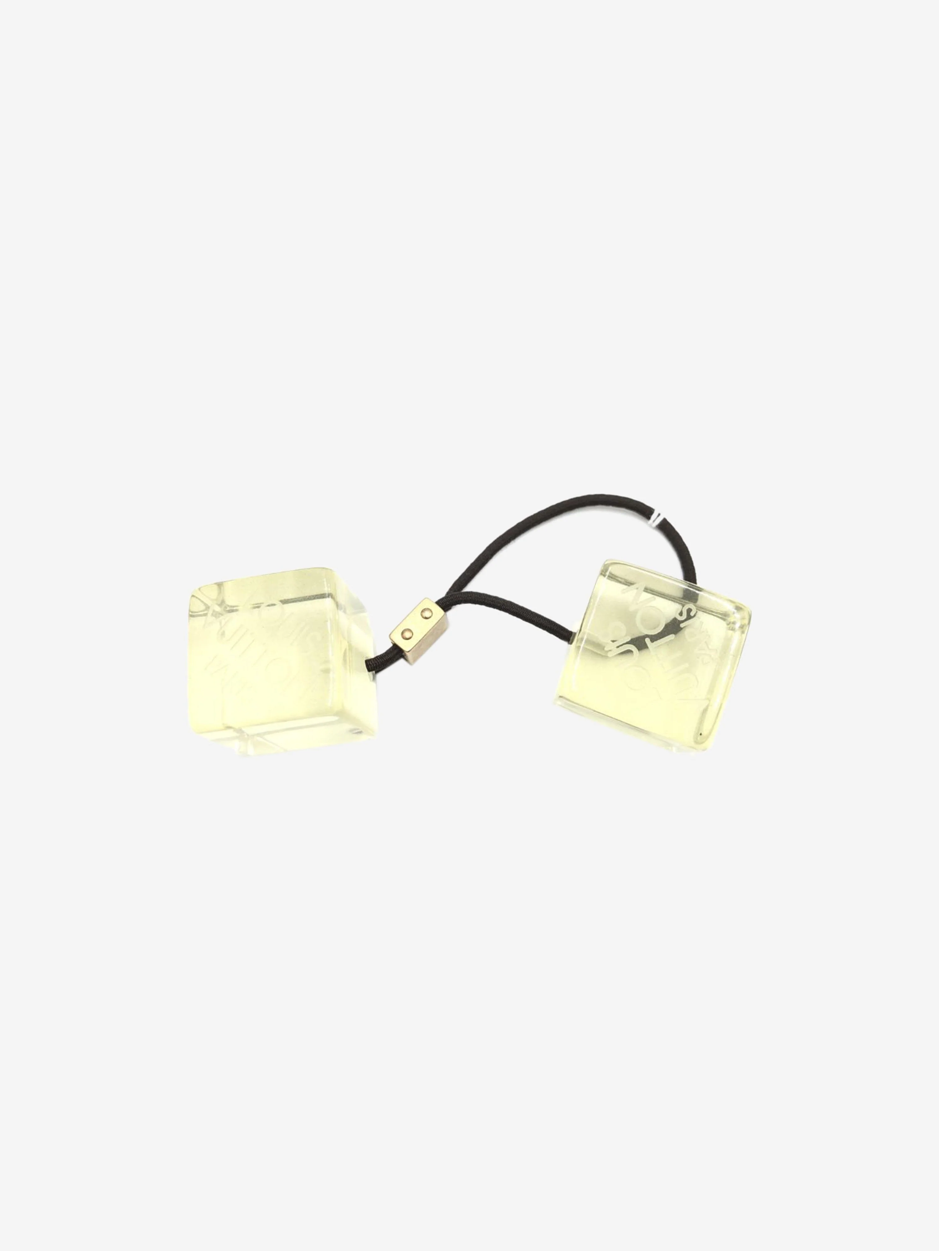 Yellow cube hair tie