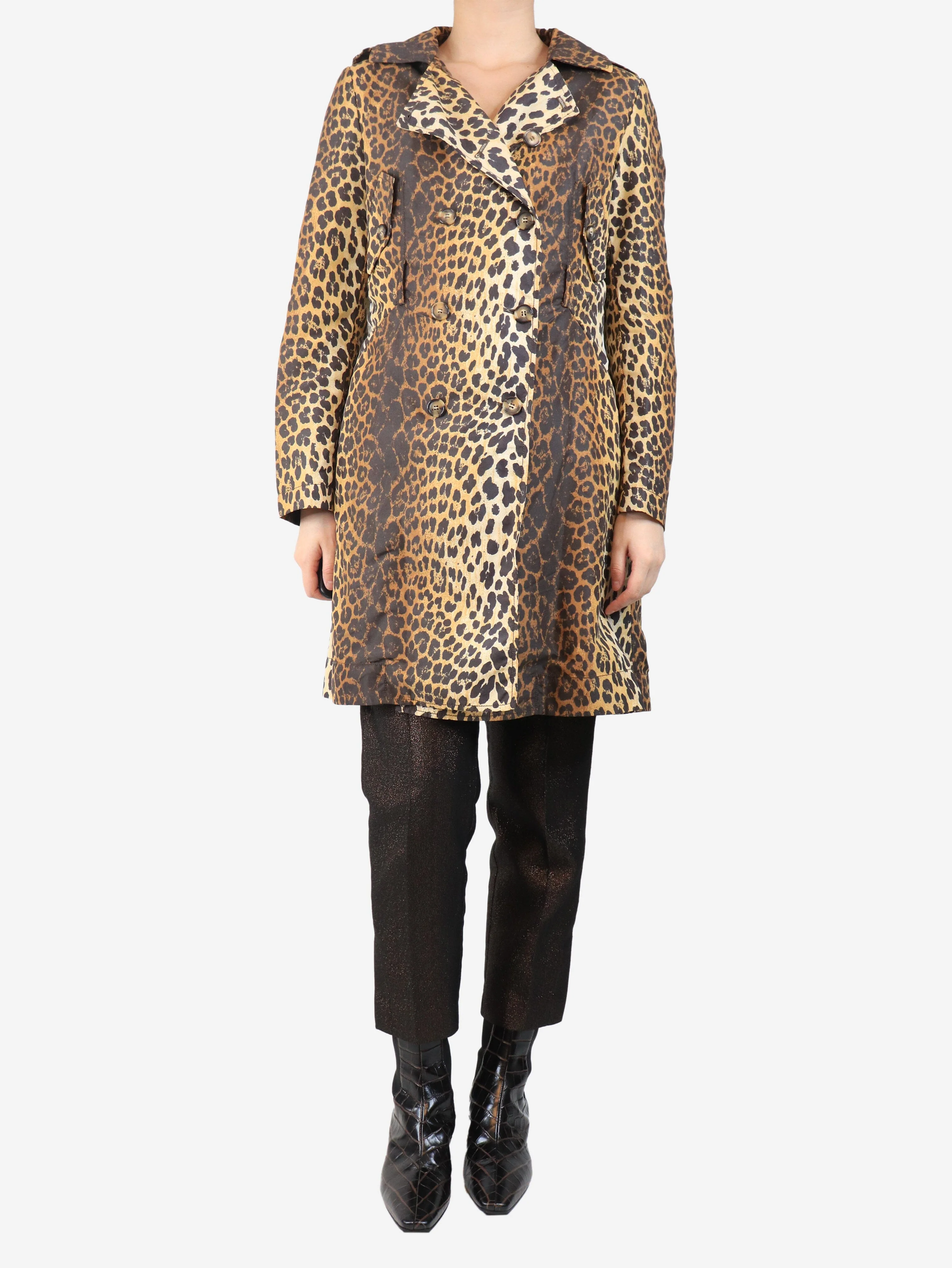 Brown leopard print jacket - size UK 10