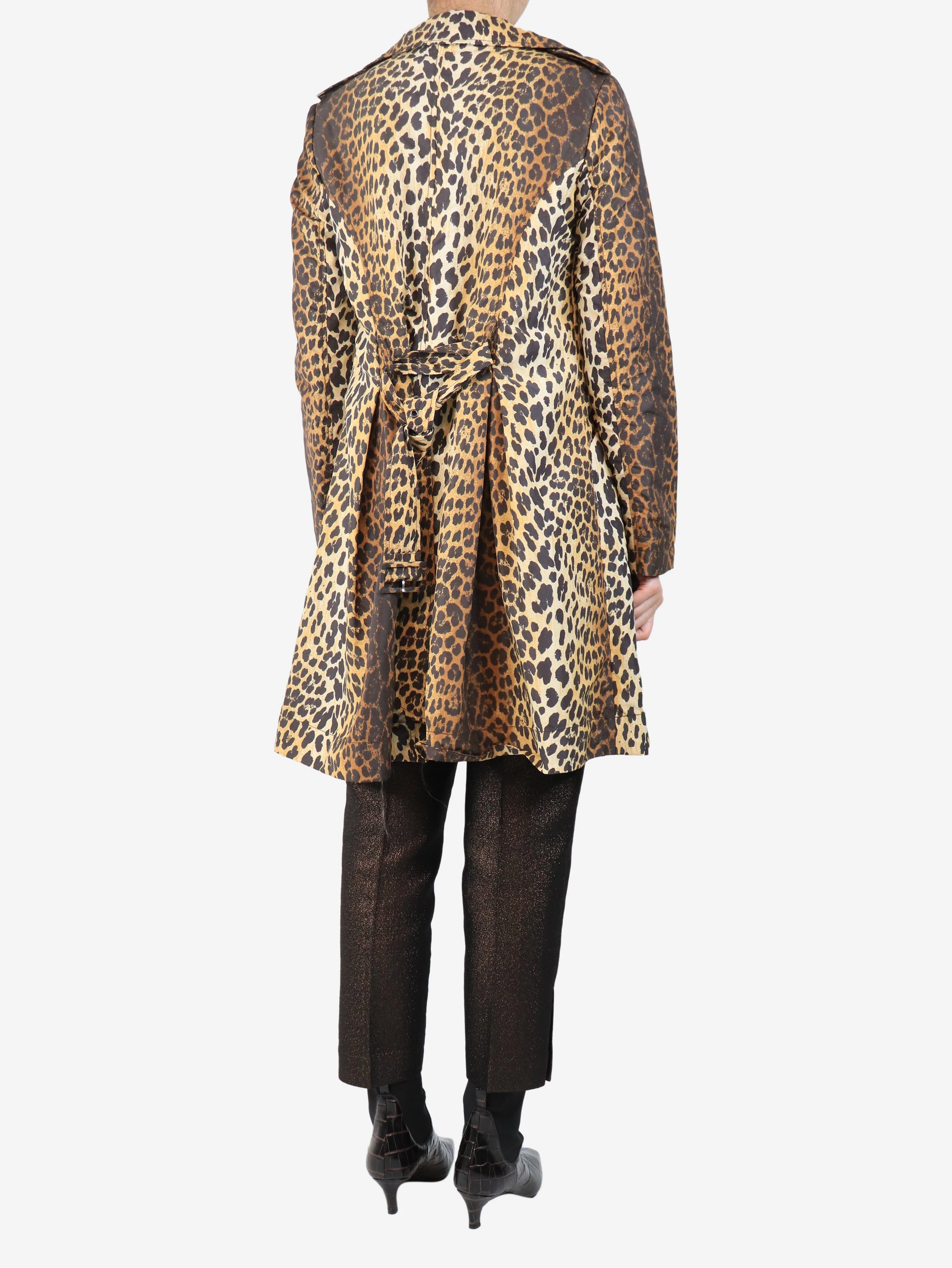 Brown leopard print jacket - size UK 10 - Image 2