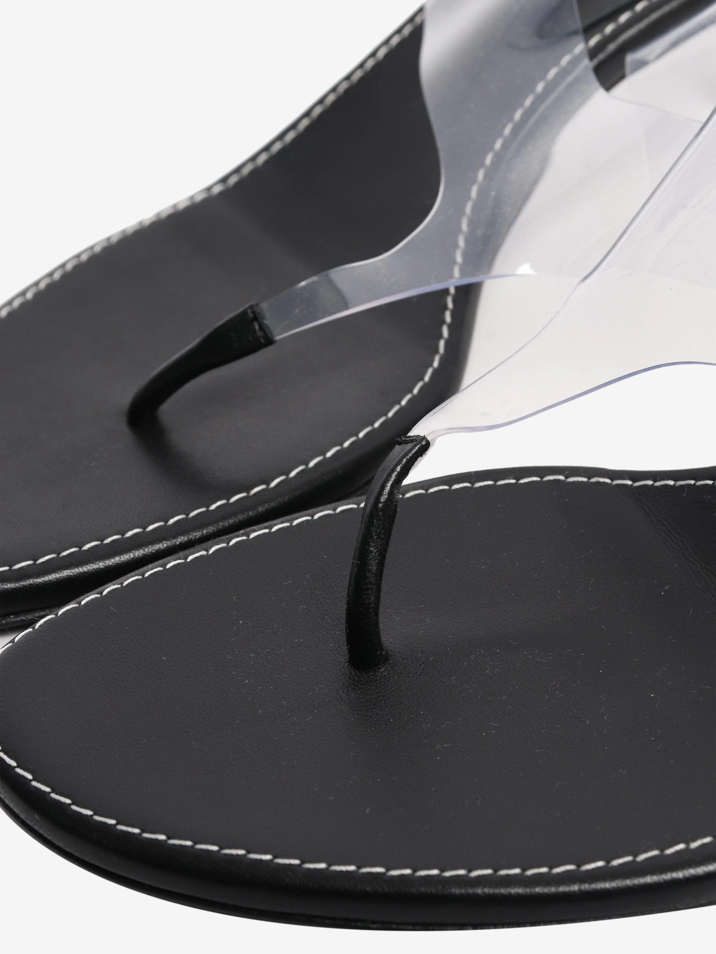 Black leather thong sandals - size EU 38 - Image 4