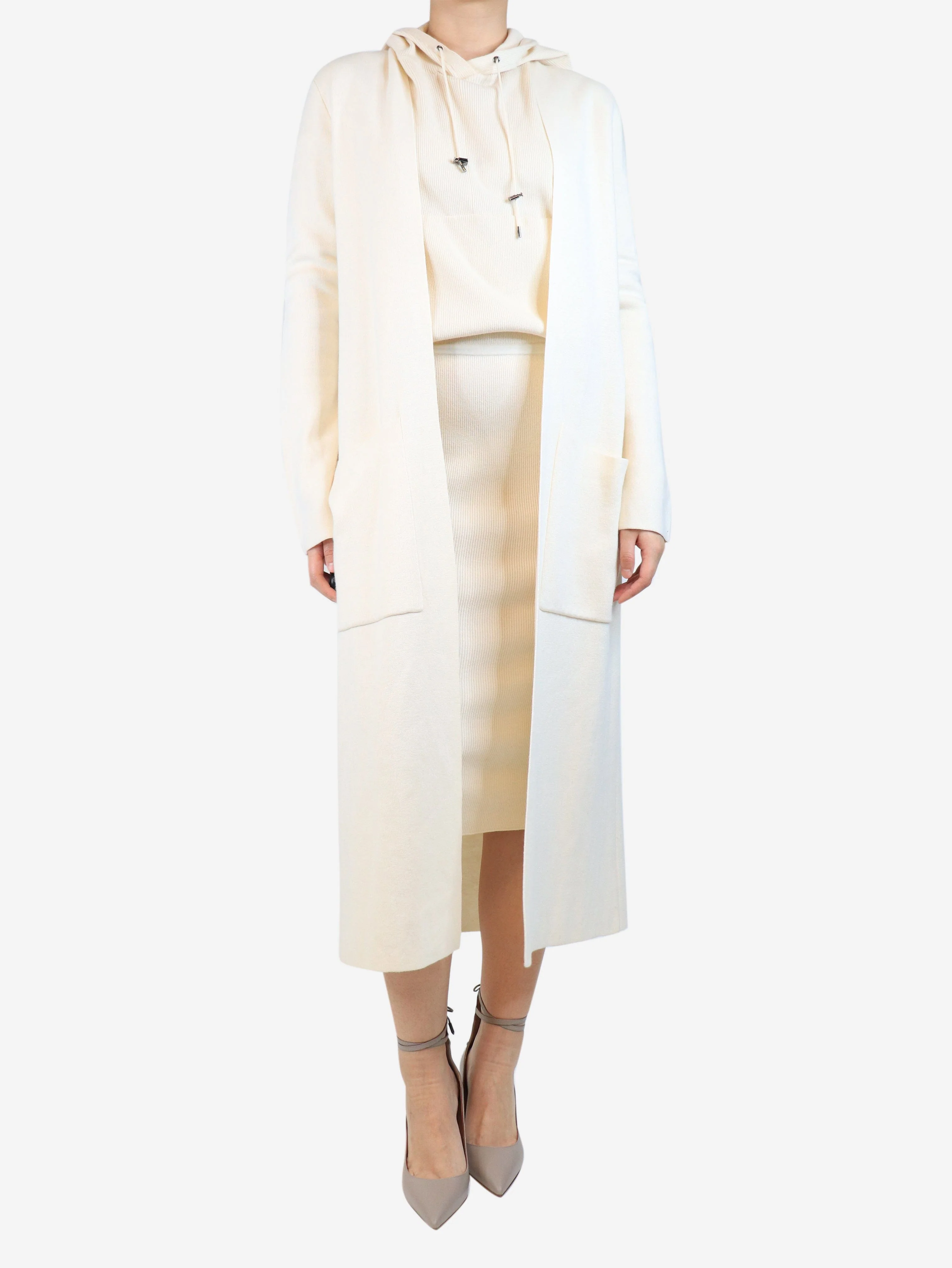 Cream longline cardigan - size M