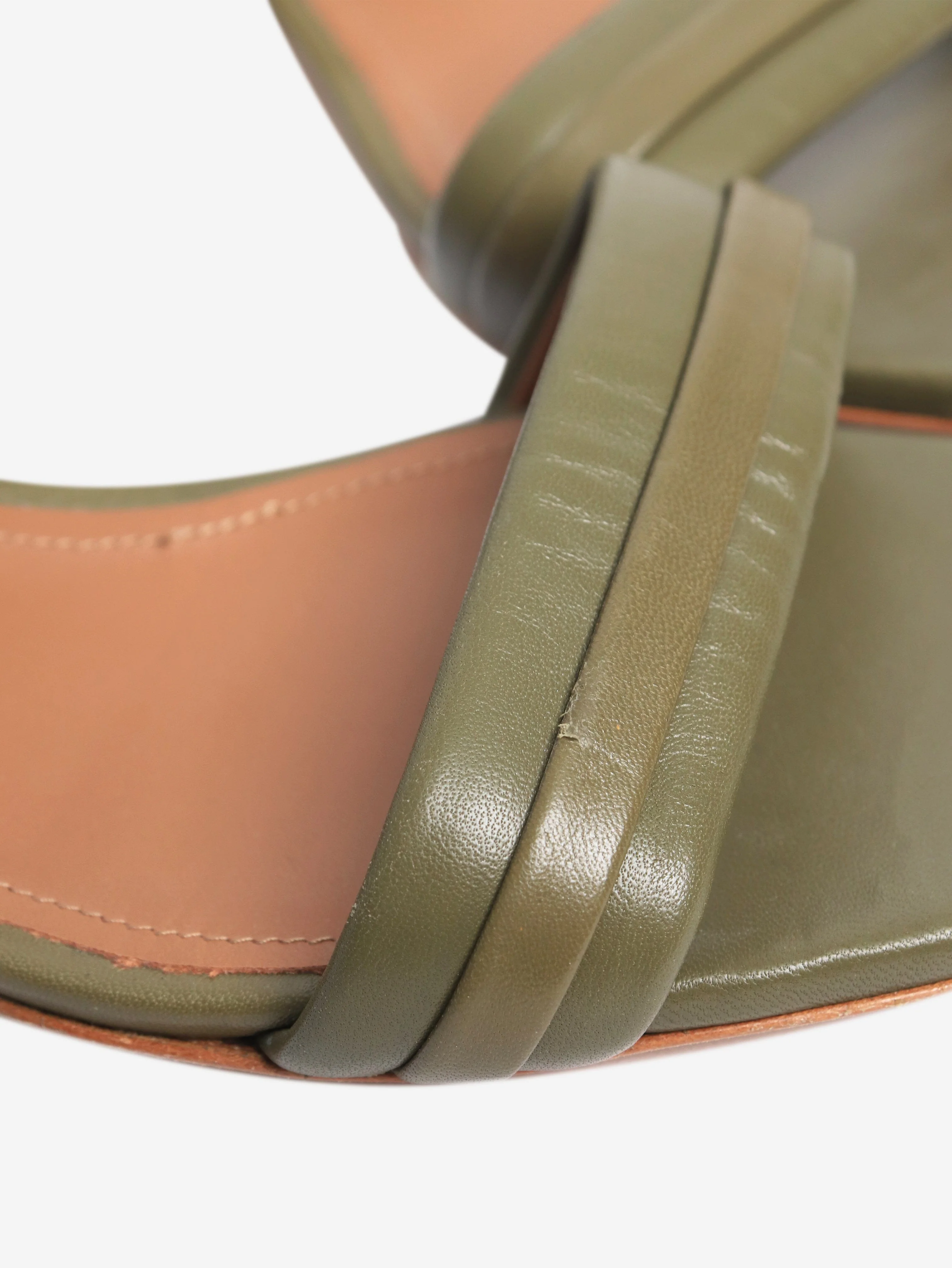 Khaki leather sandal heels - size EU 42 - Image 5