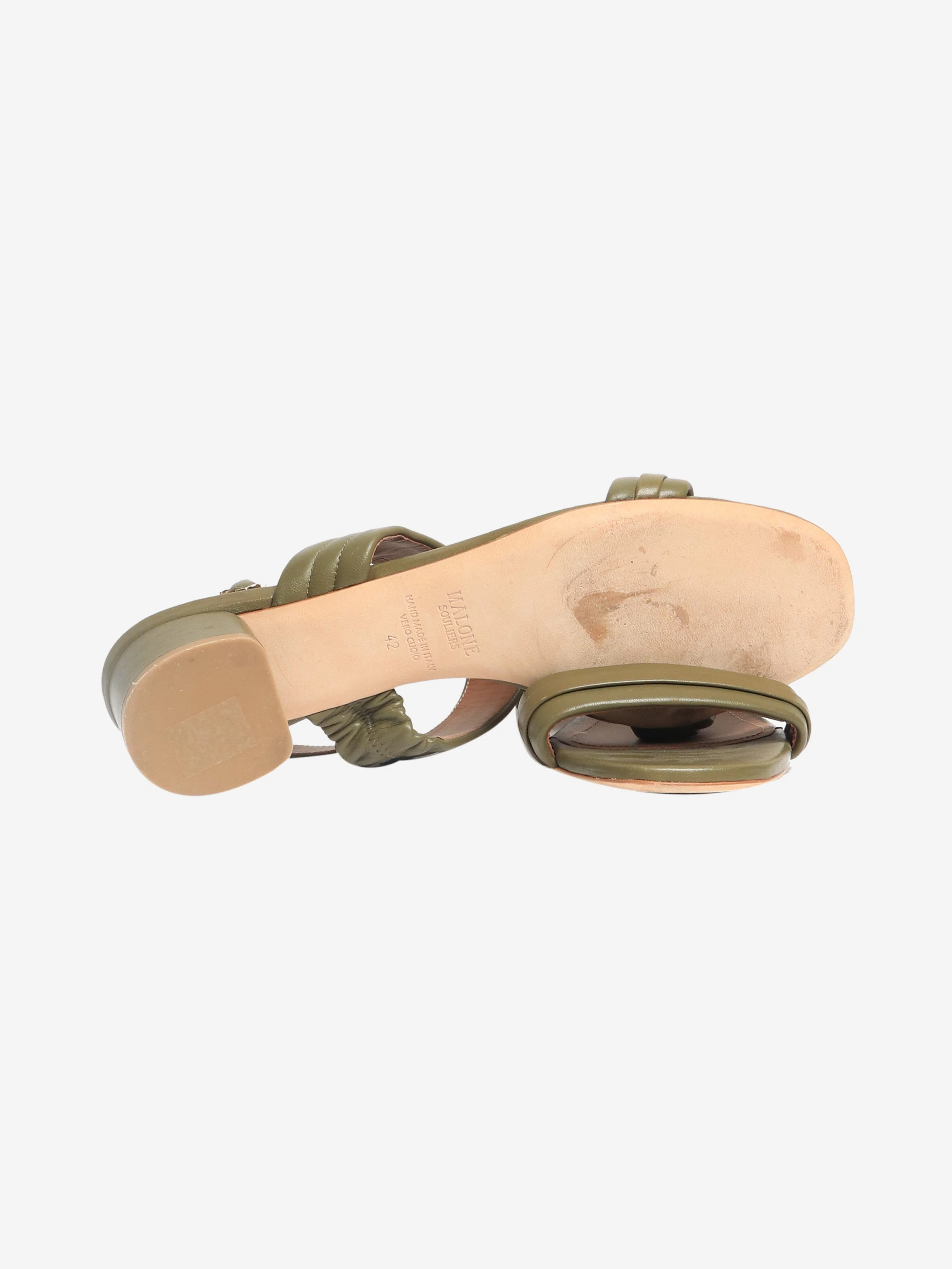 Khaki leather sandal heels - size EU 42 - Image 6