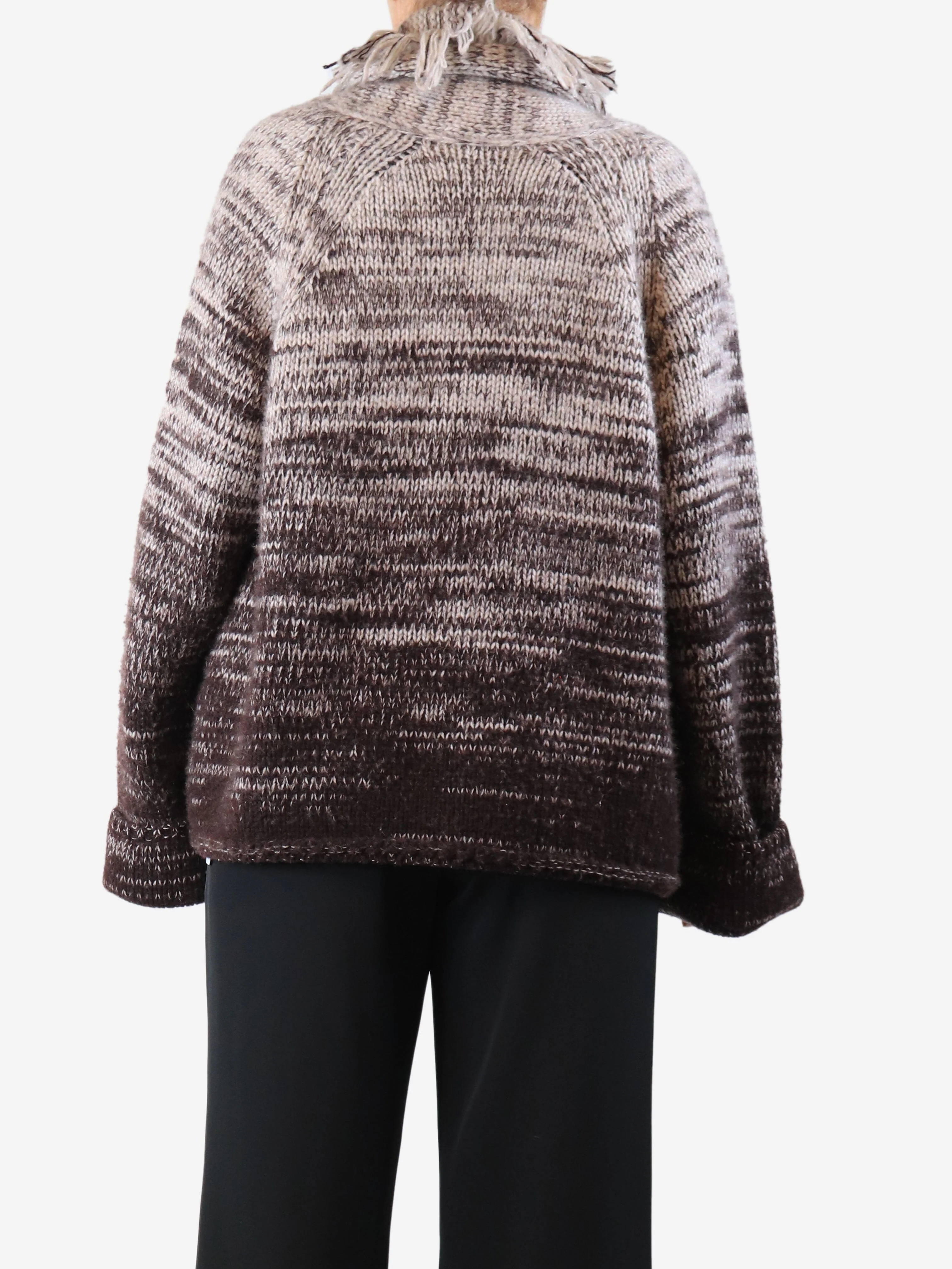 Brown fringed cardigan - size - Image 2
