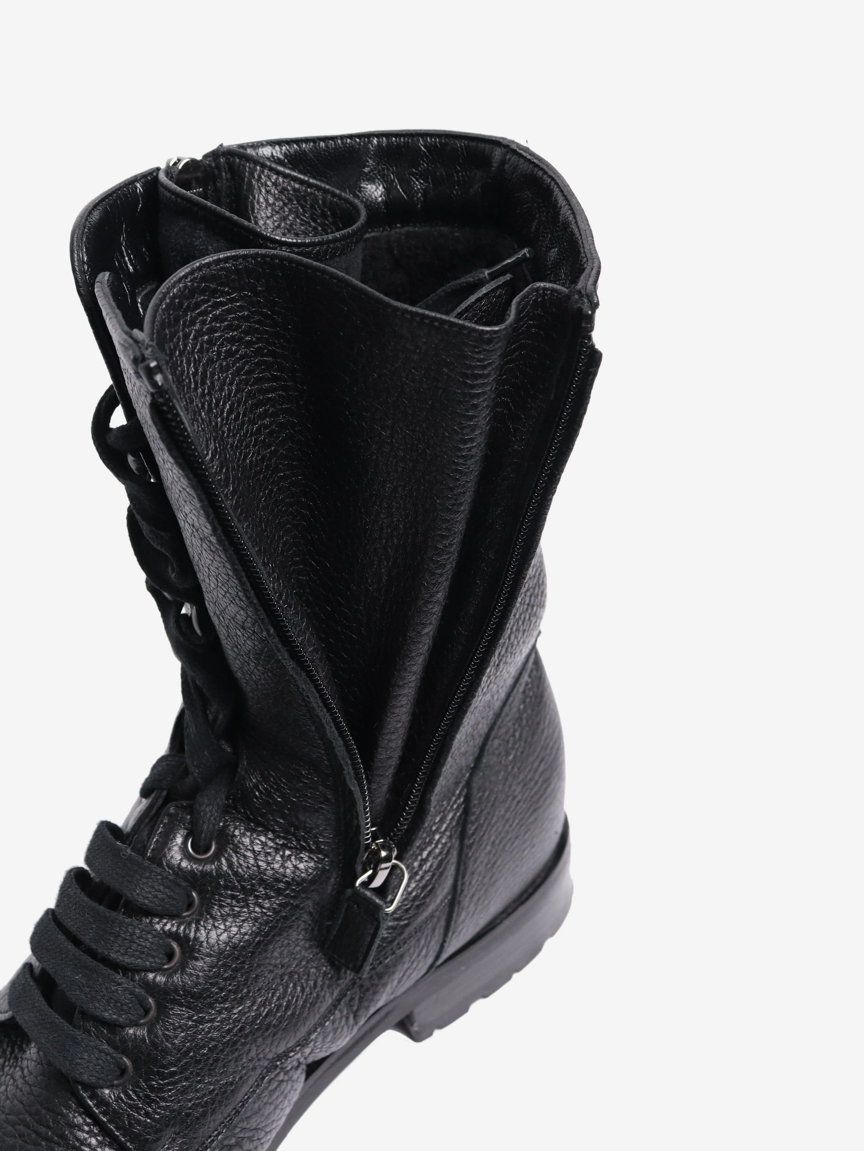 Black tumbled leather ankle boots - size EU 40.5 - Image 4