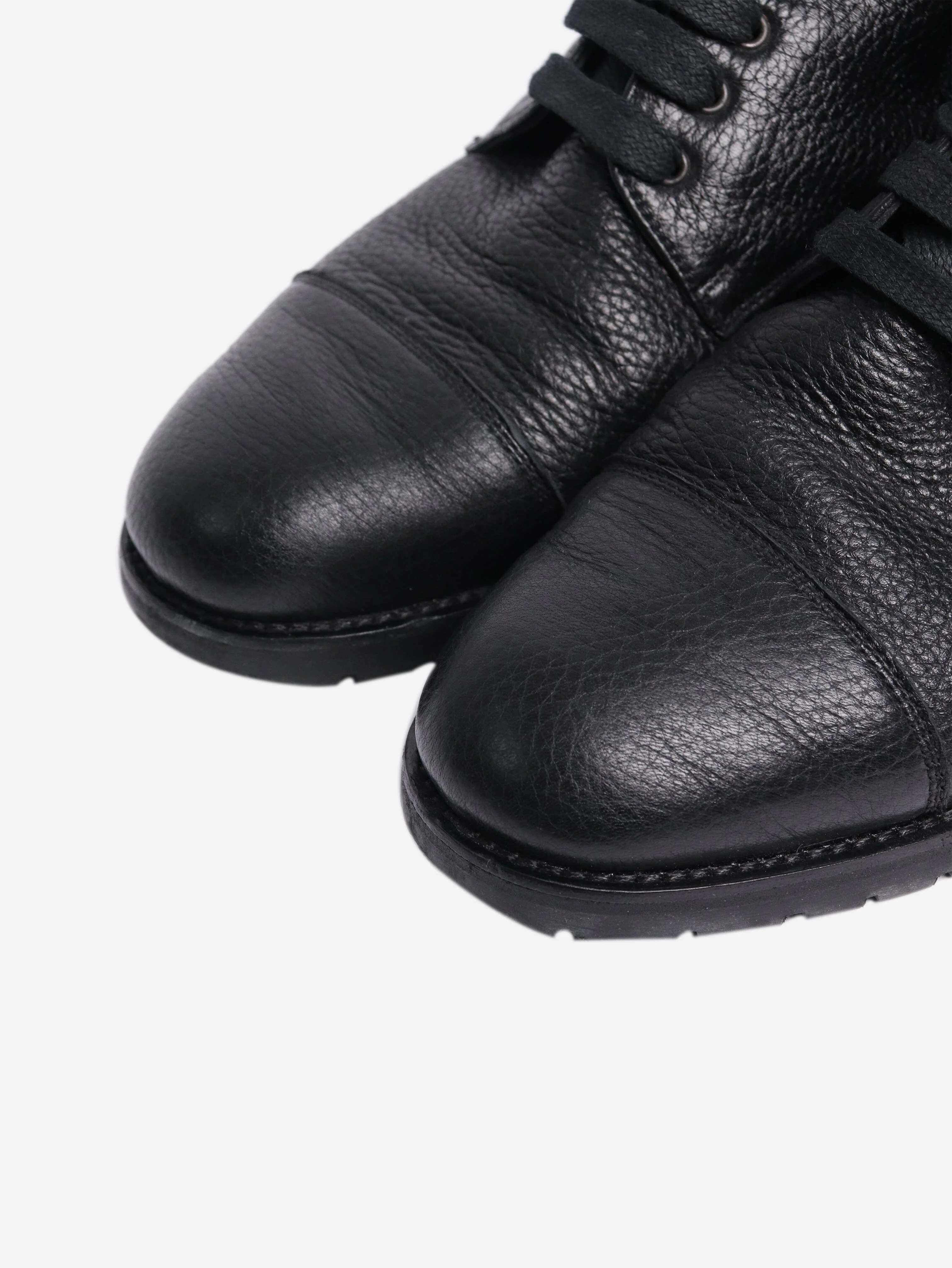 Black tumbled leather ankle boots - size EU 40.5 - Image 5