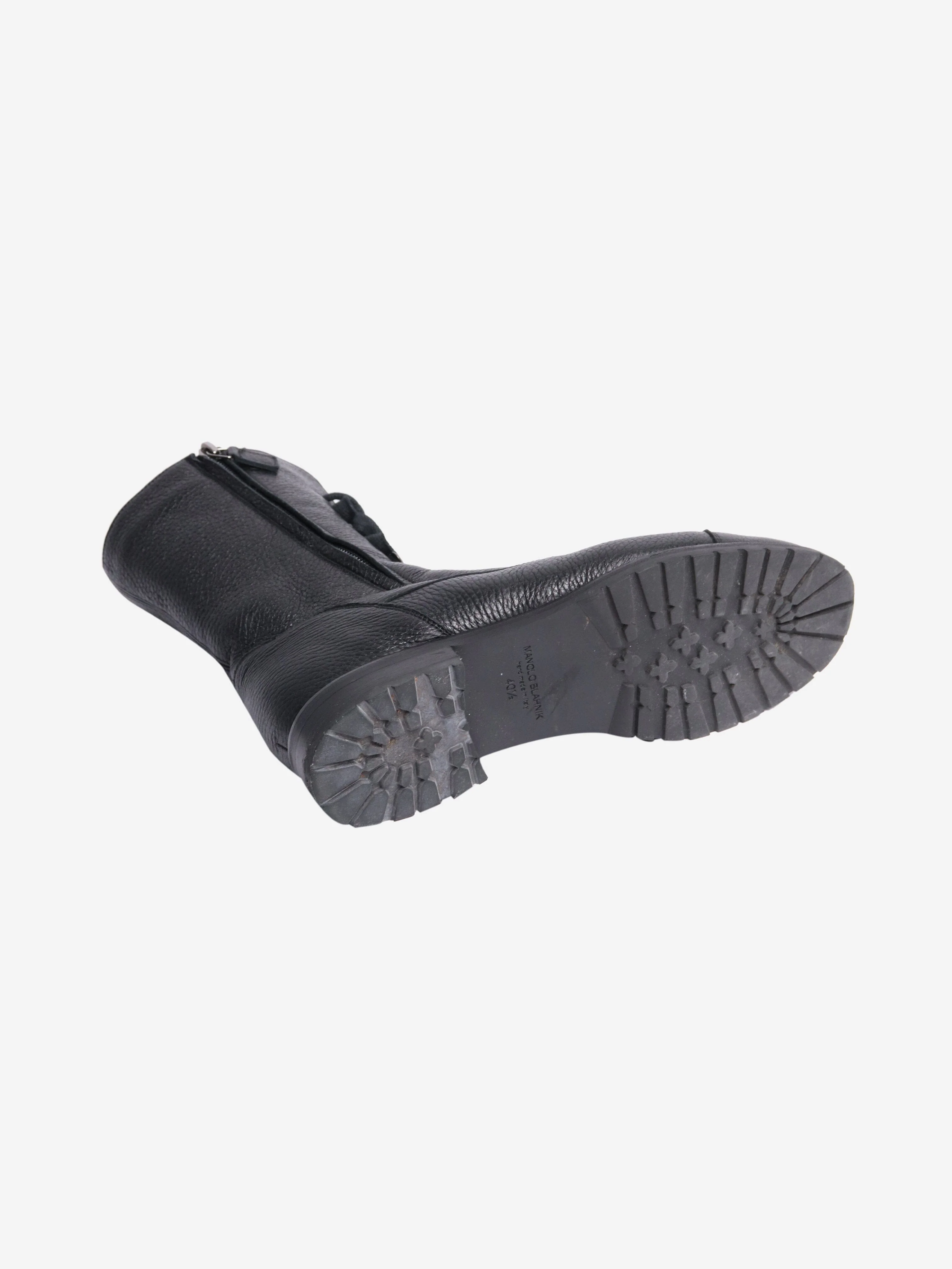 Black tumbled leather ankle boots - size EU 40.5 - Image 6