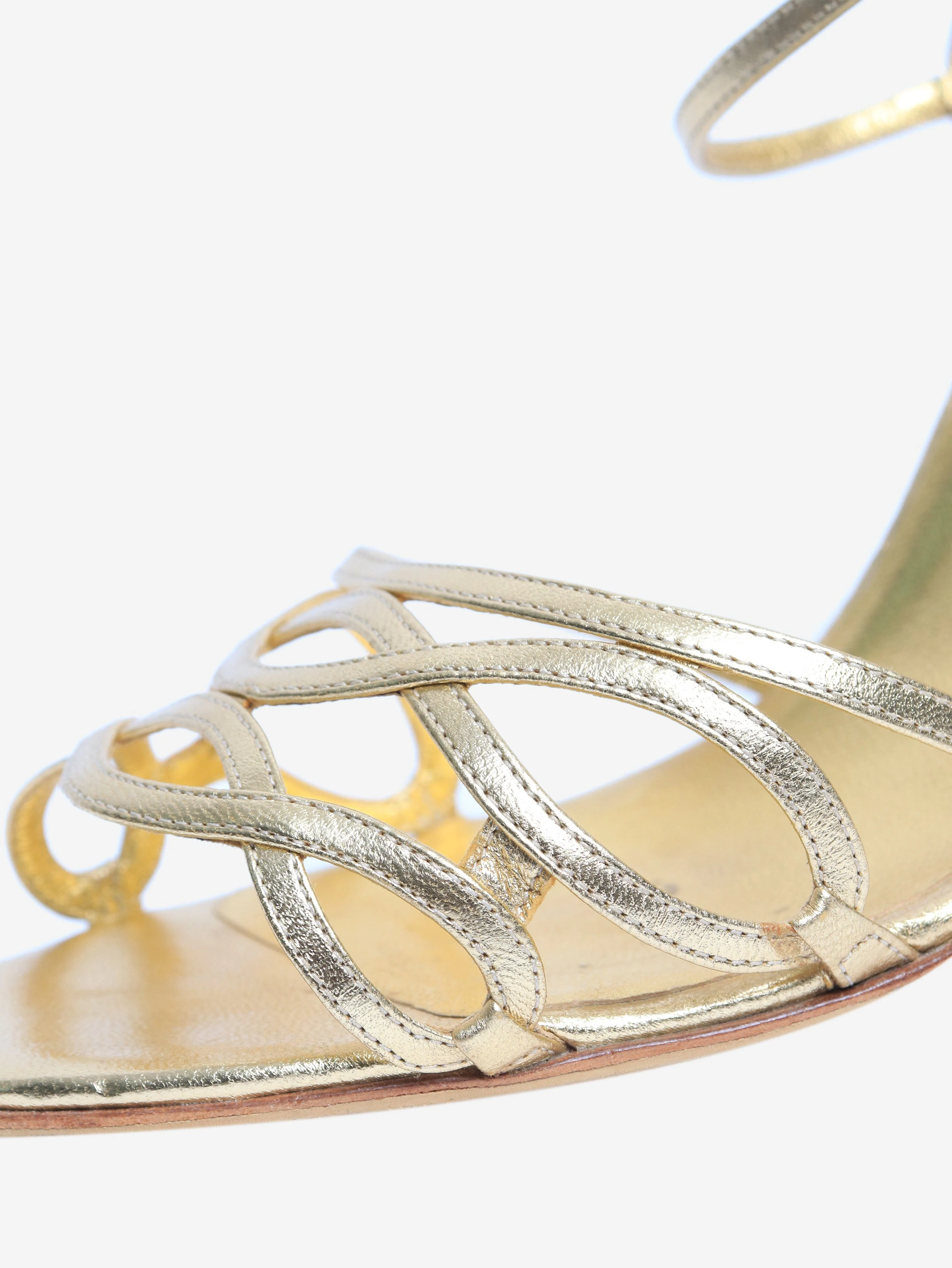 Gold metallic strappy heels - size EU 41 - Image 3