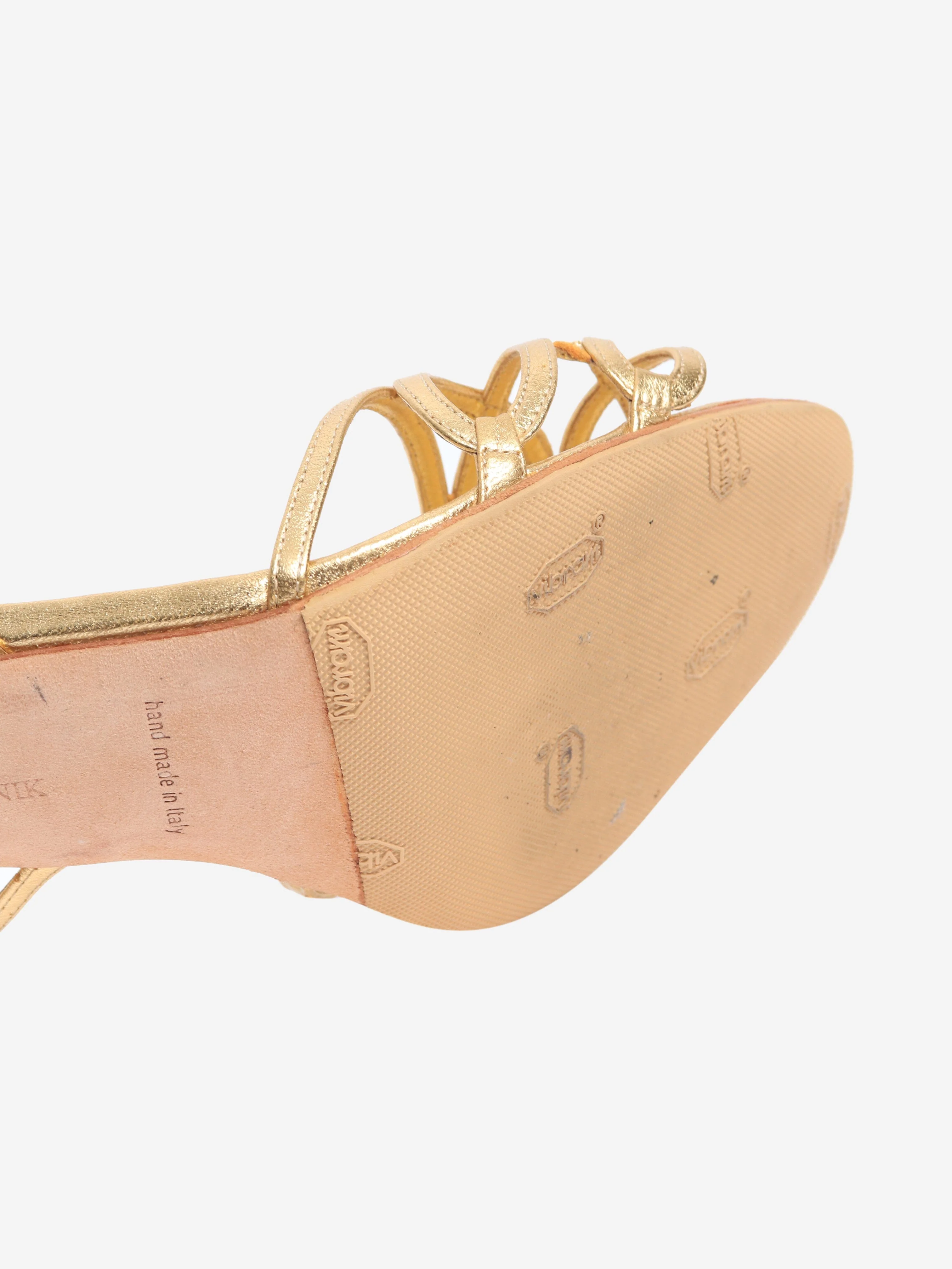 Gold metallic strappy heels - size EU 41 - Image 4
