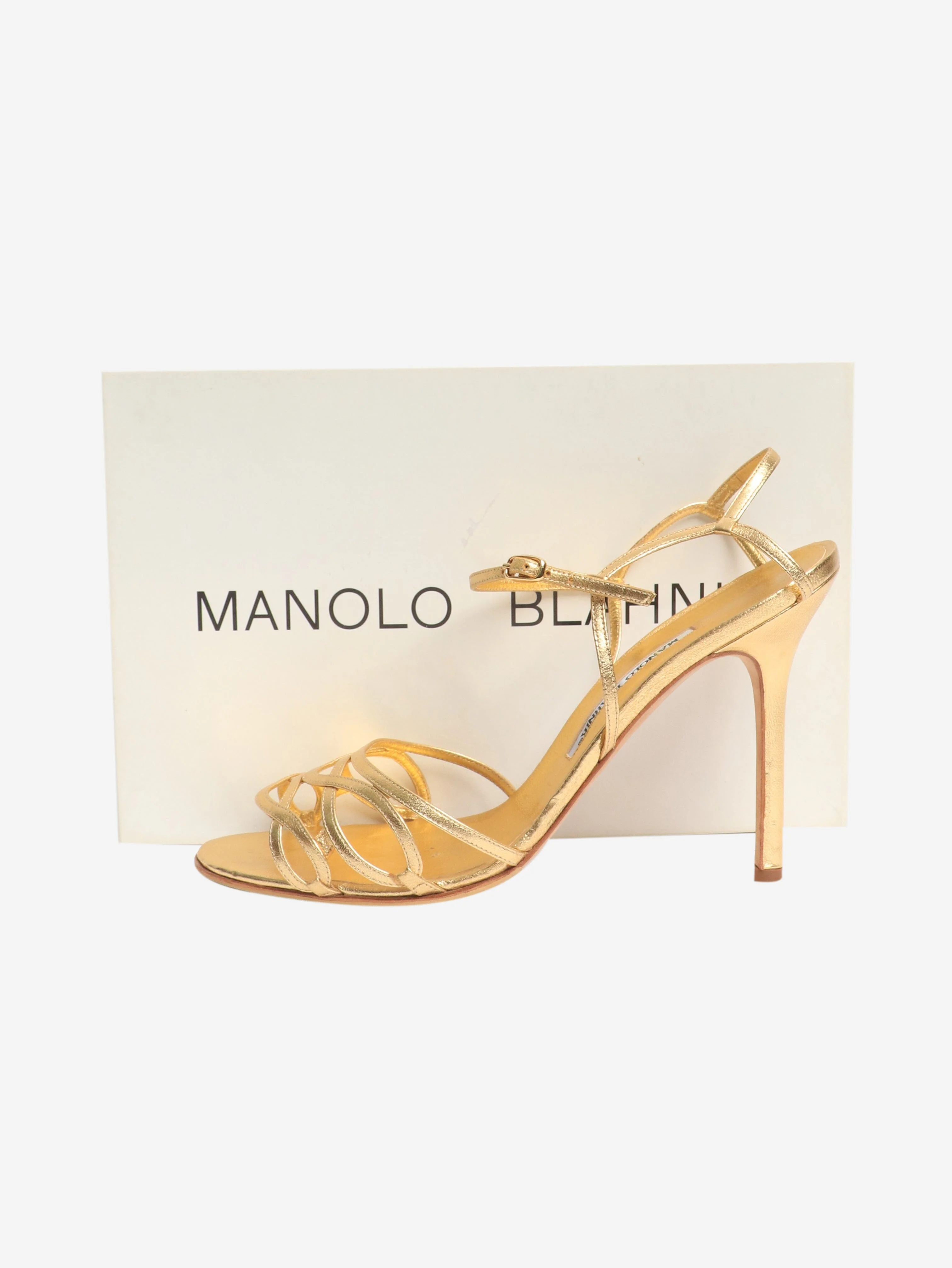 Gold metallic strappy heels - size EU 41 - Image 6