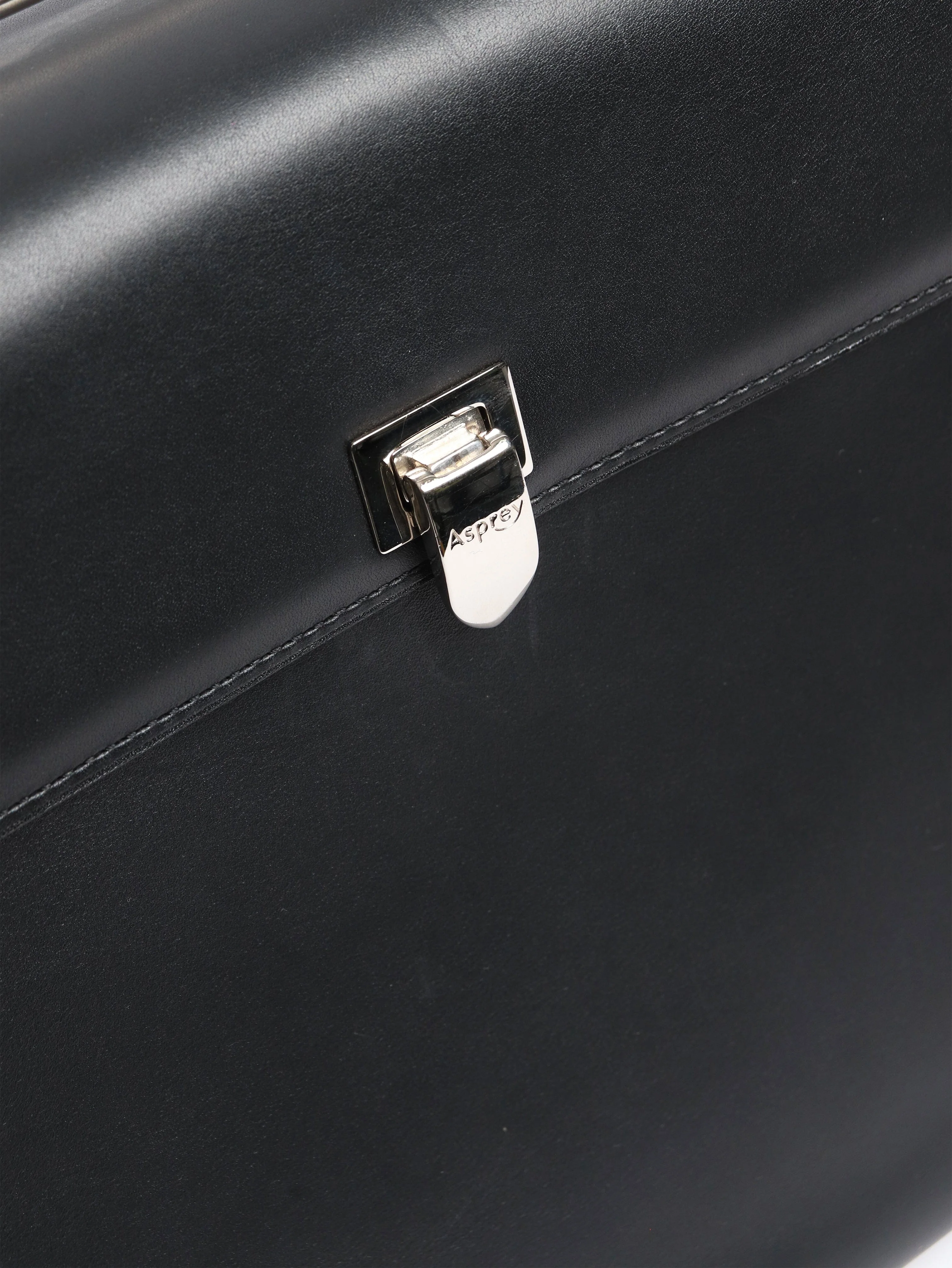 Black leather top handle bag - Image 5