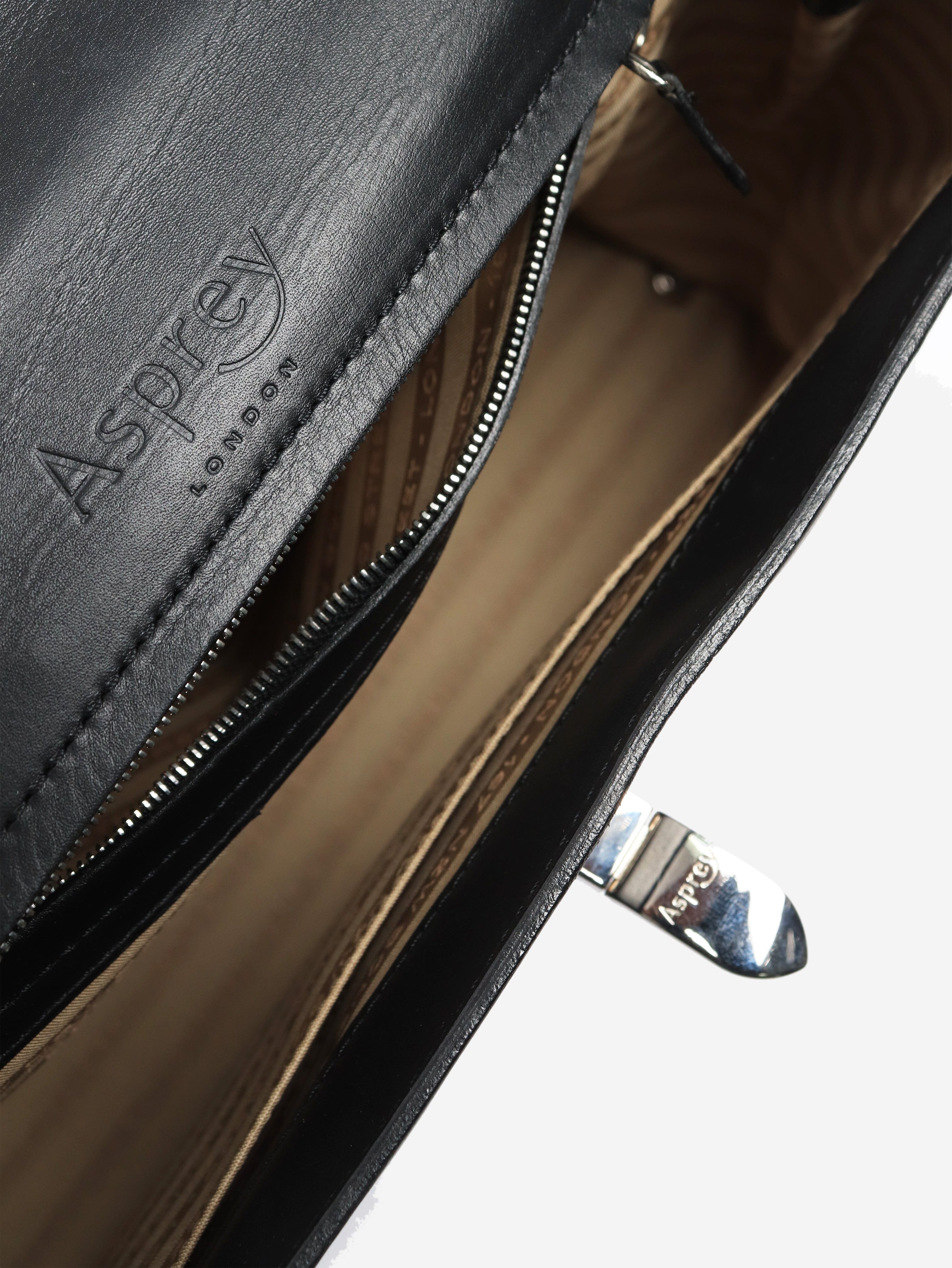 Black leather top handle bag - Image 7