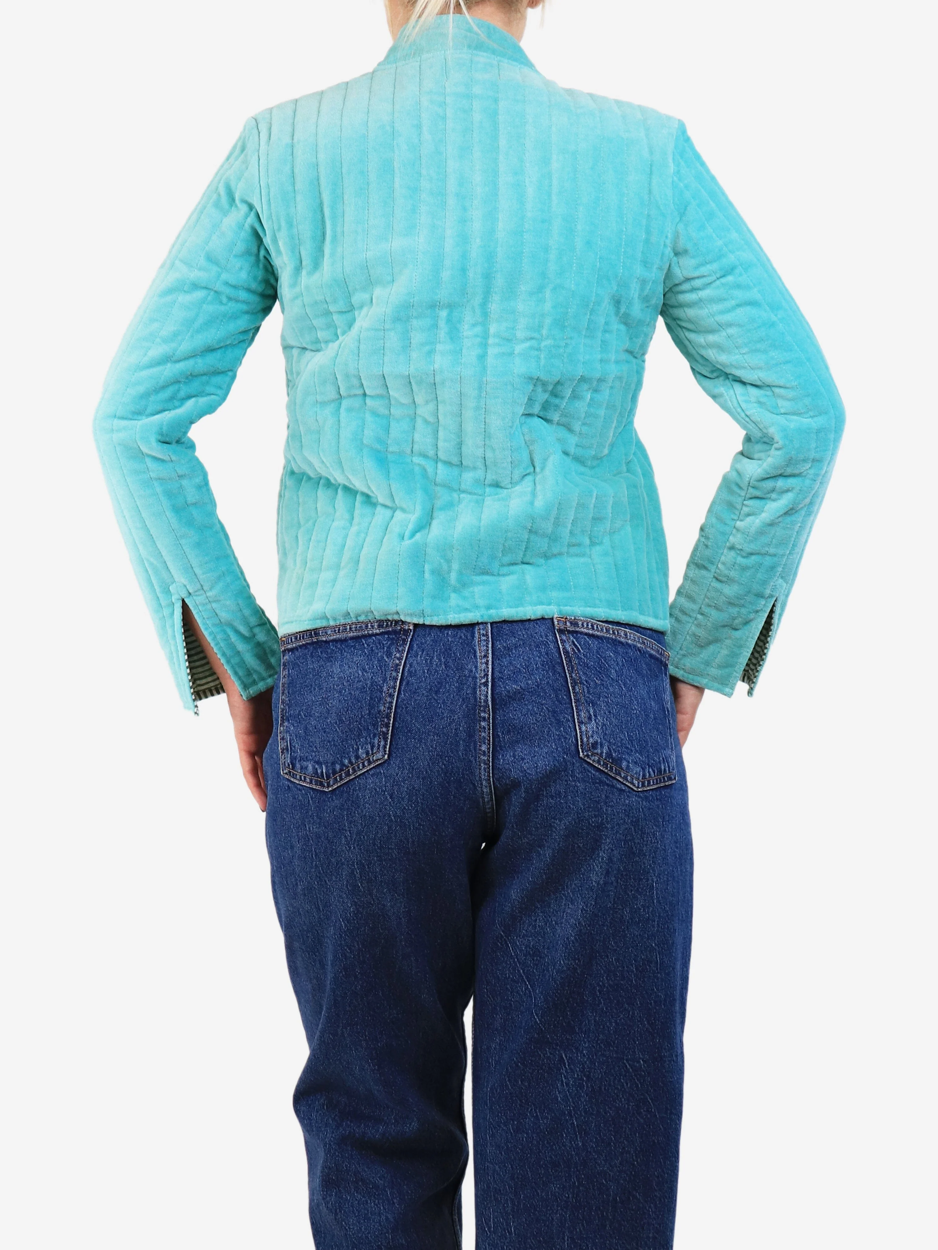 Turquoise quilted jacket - size S - Image 2