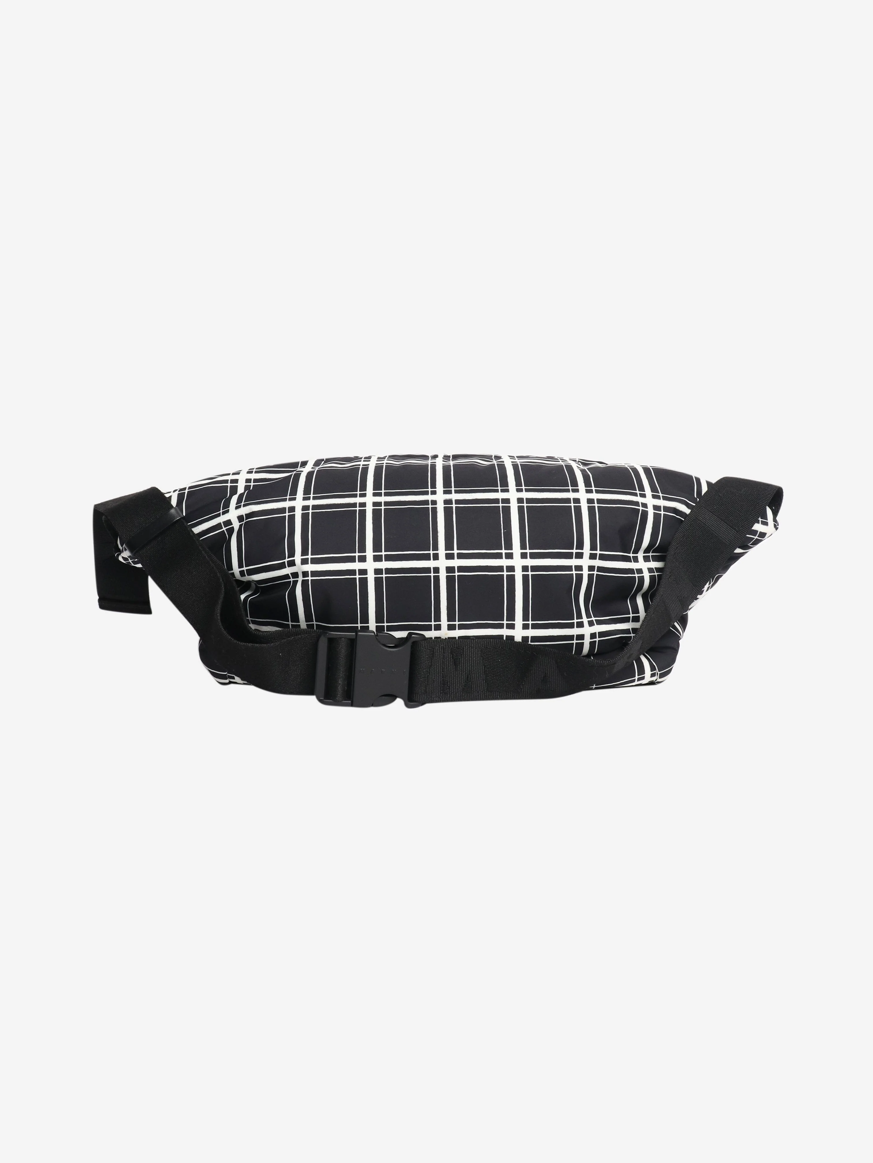 Black and white check nylon crossbody bag - Image 2