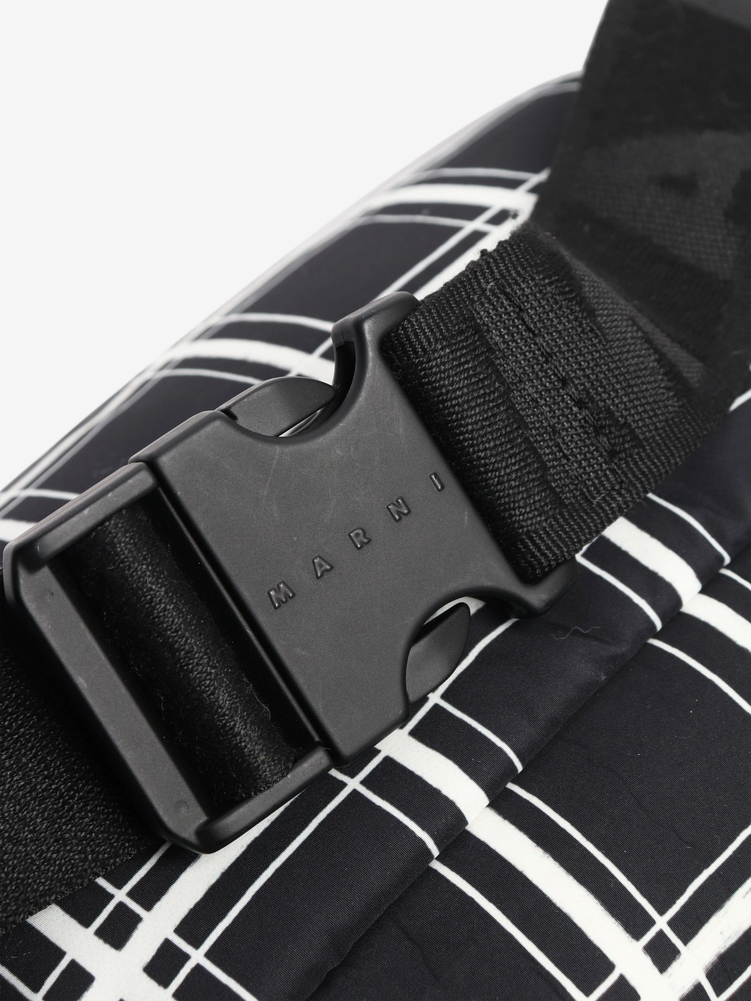 Black and white check nylon crossbody bag - Image 3