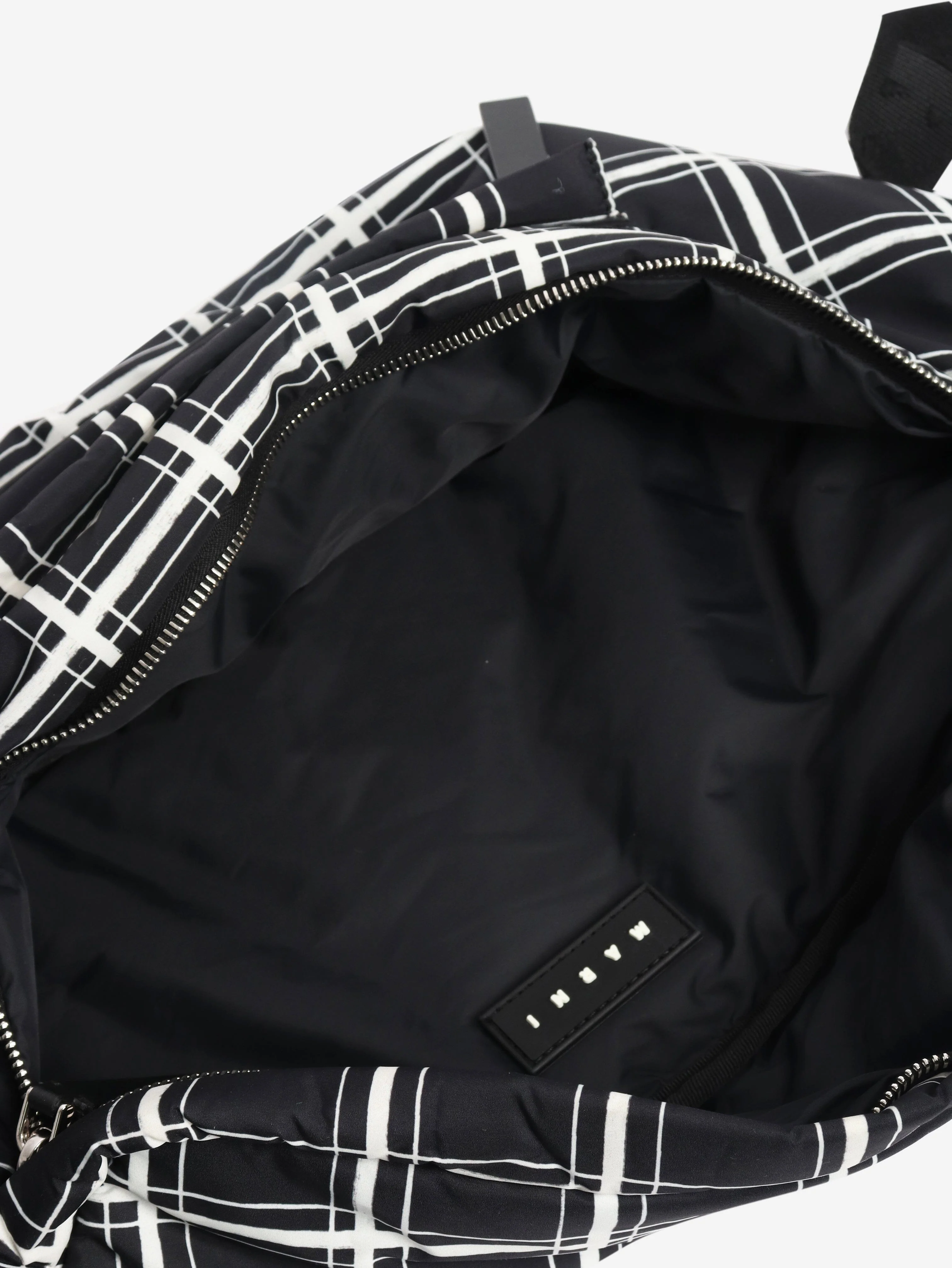 Black and white check nylon crossbody bag - Image 4