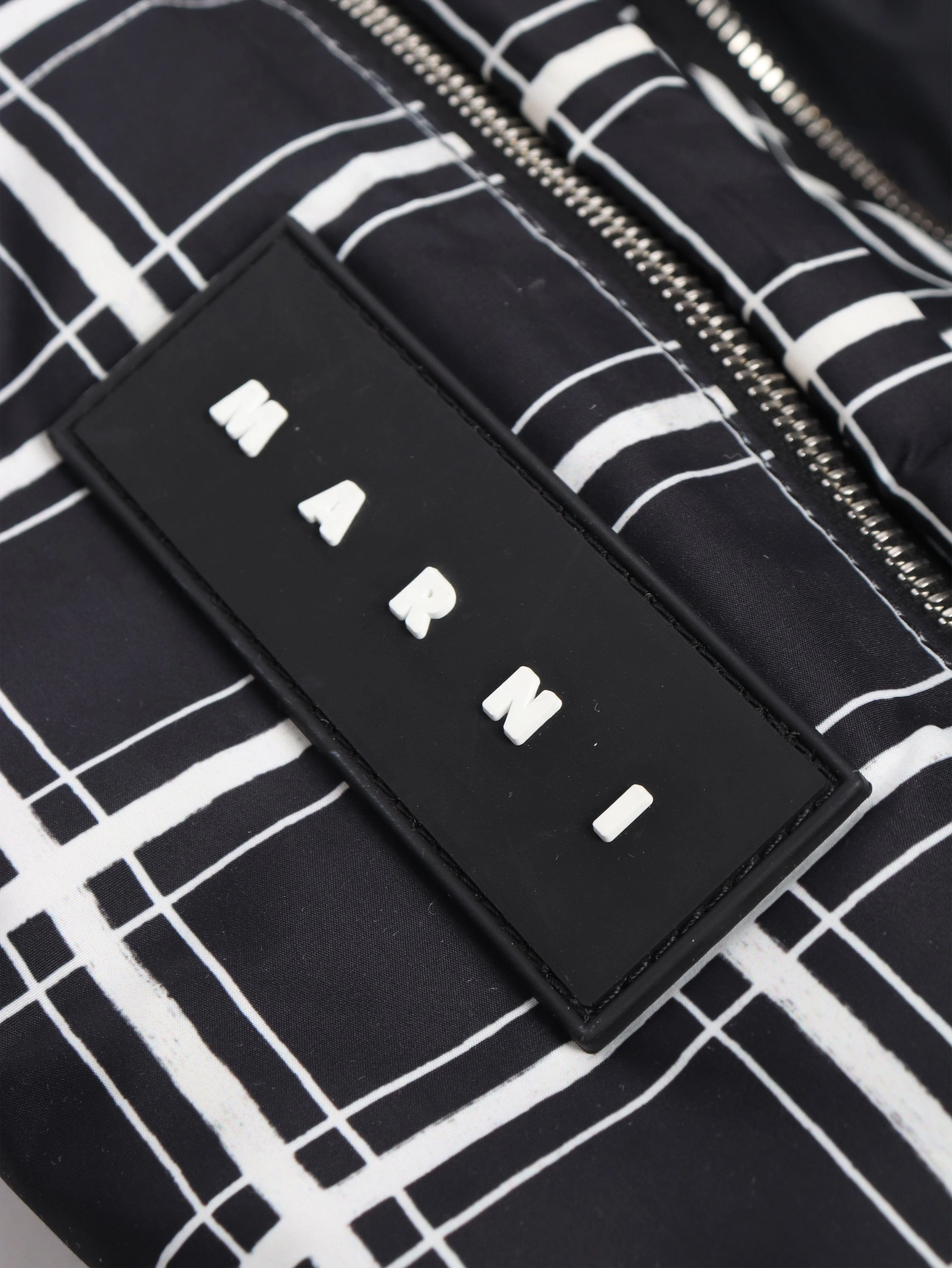 Black and white check nylon crossbody bag - Image 5