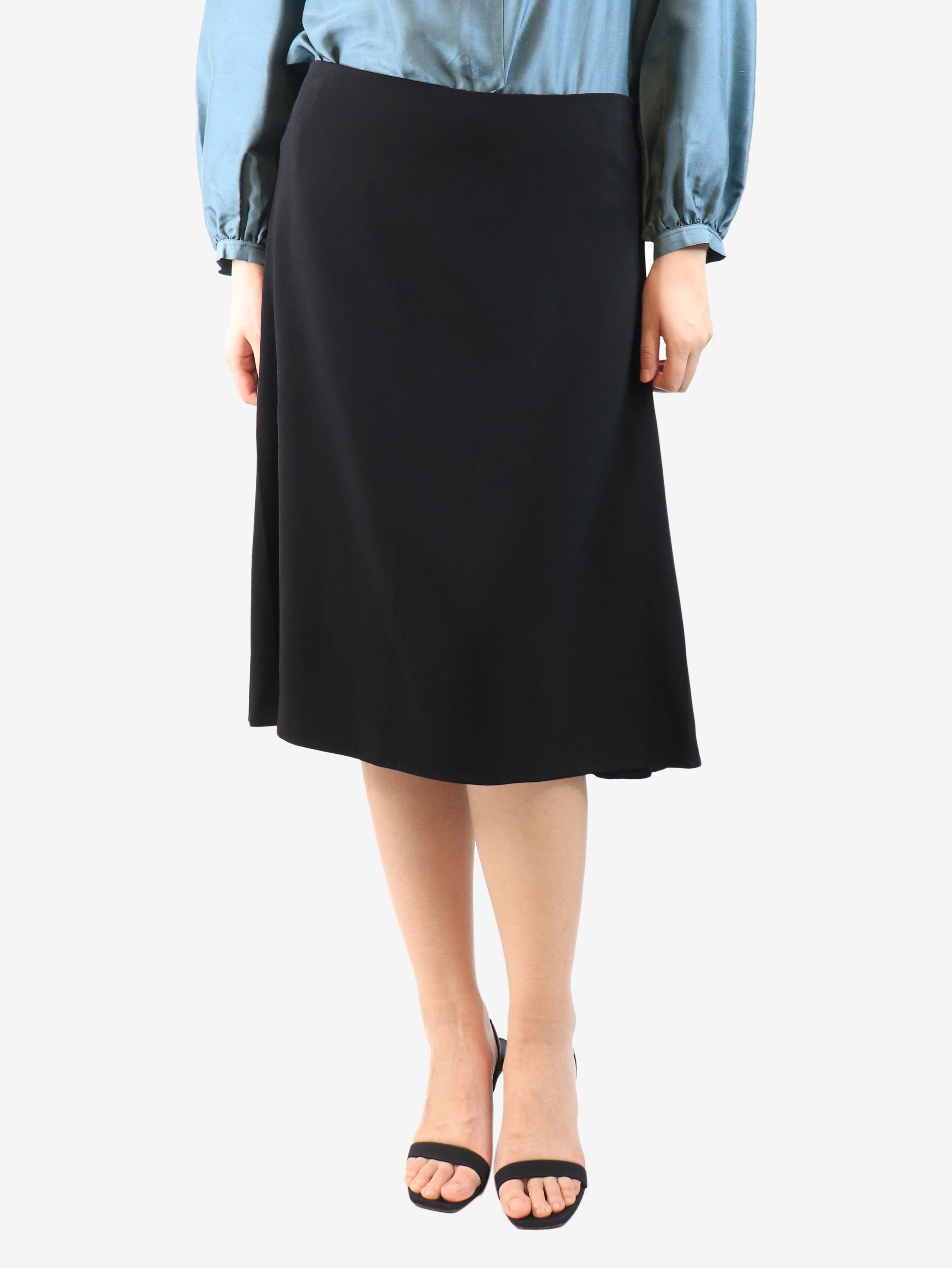 Black midi skirt - size UK 12