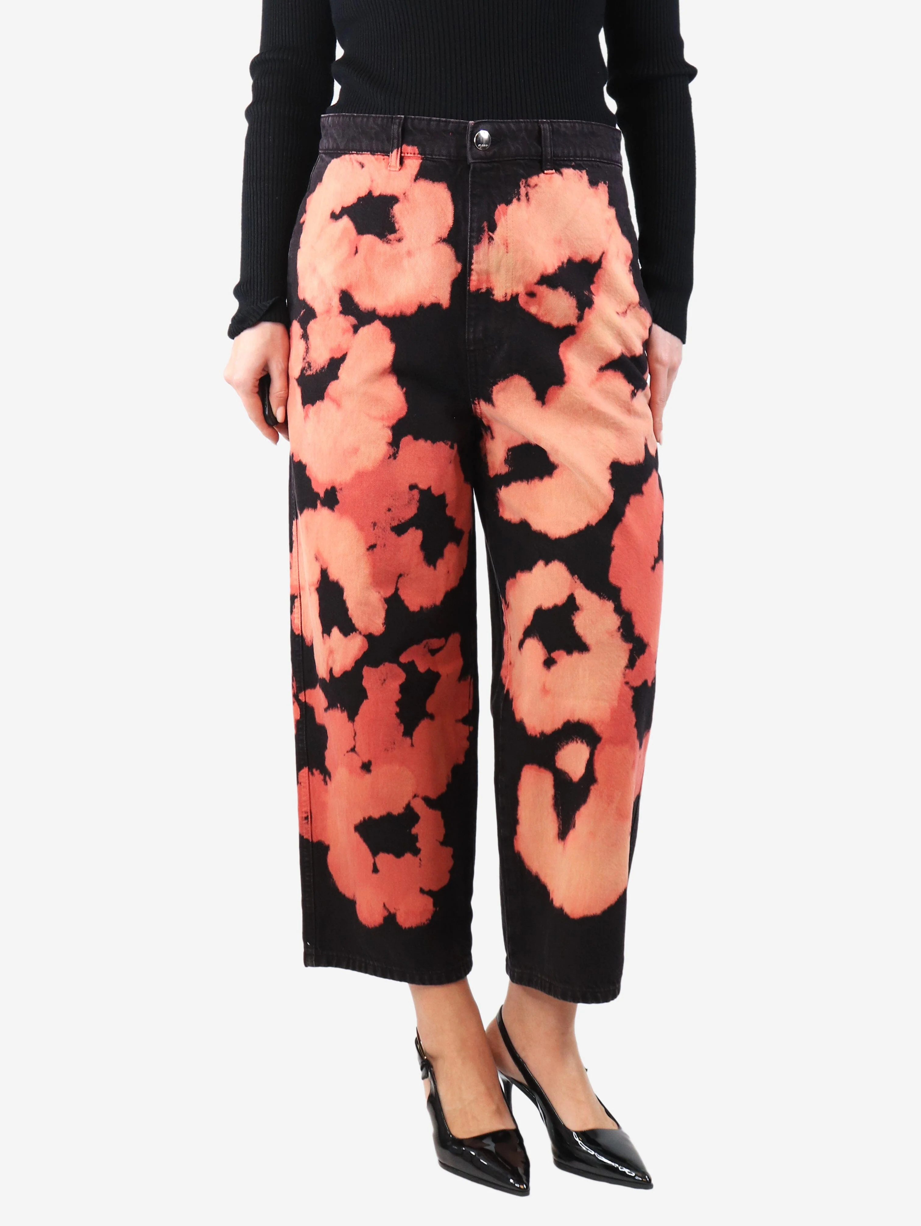 Black tie-dye jeans - size UK 10