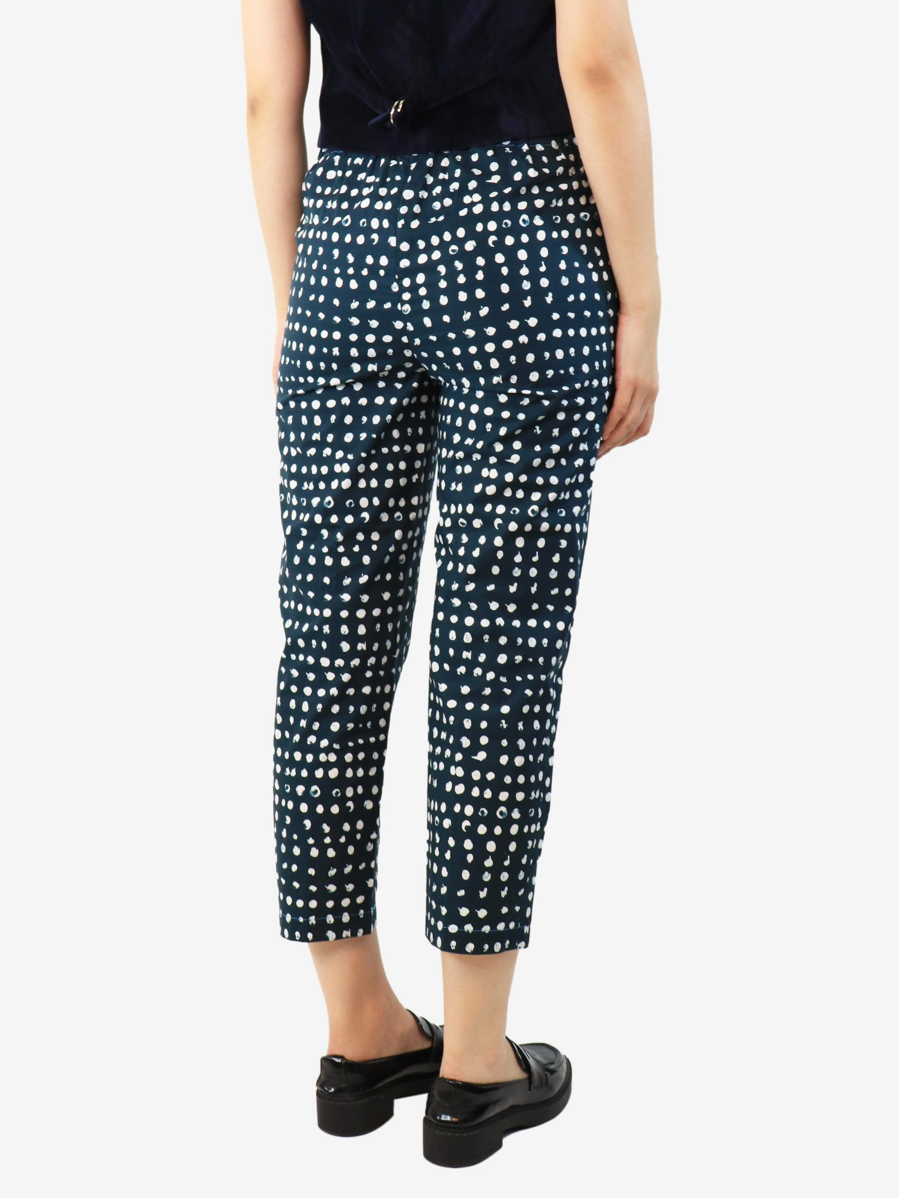 Blue printed trousers - size UK 8 - Image 3
