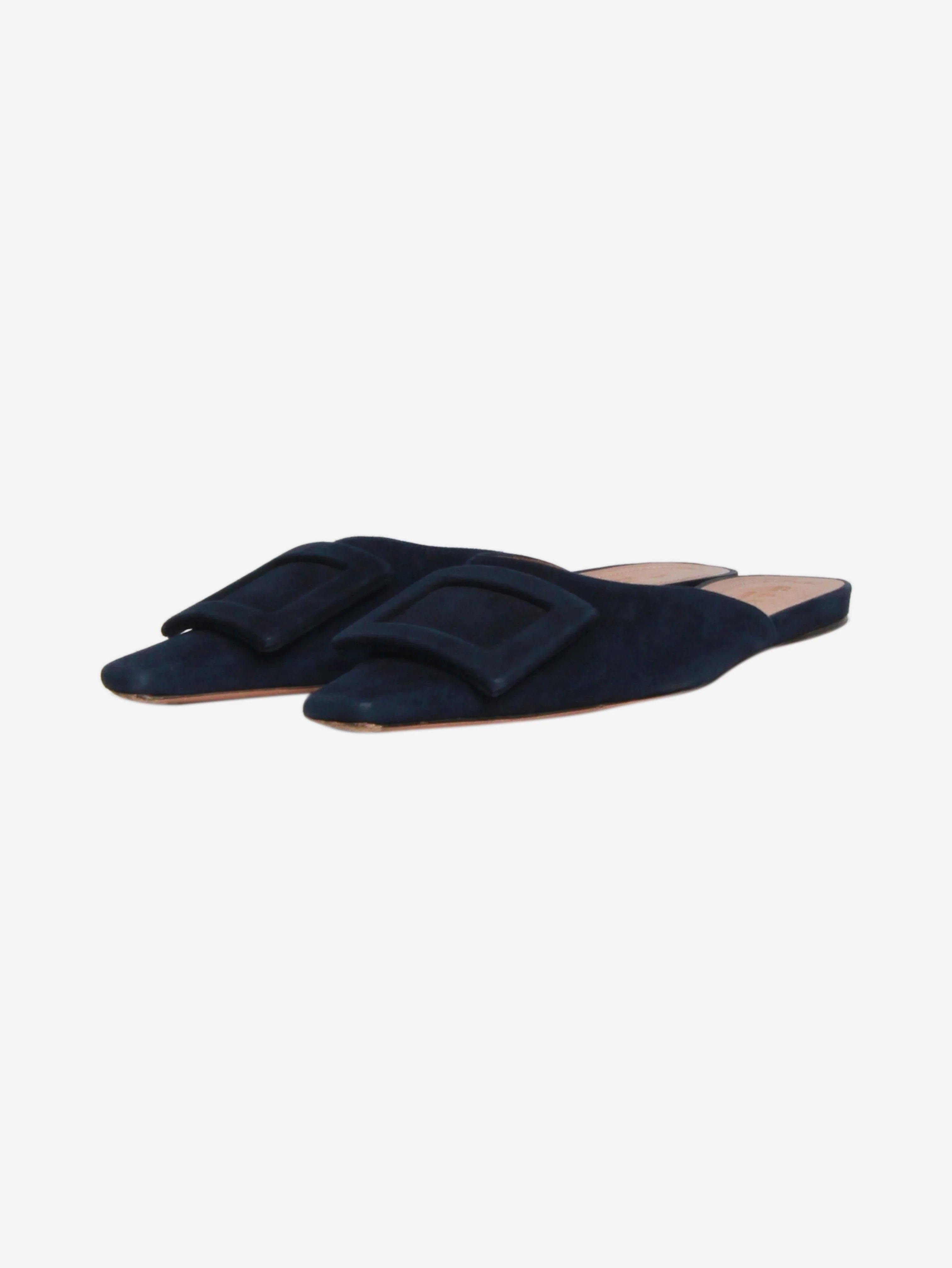 Blue suede square-toe flats - size EU 39.5 - Image 2