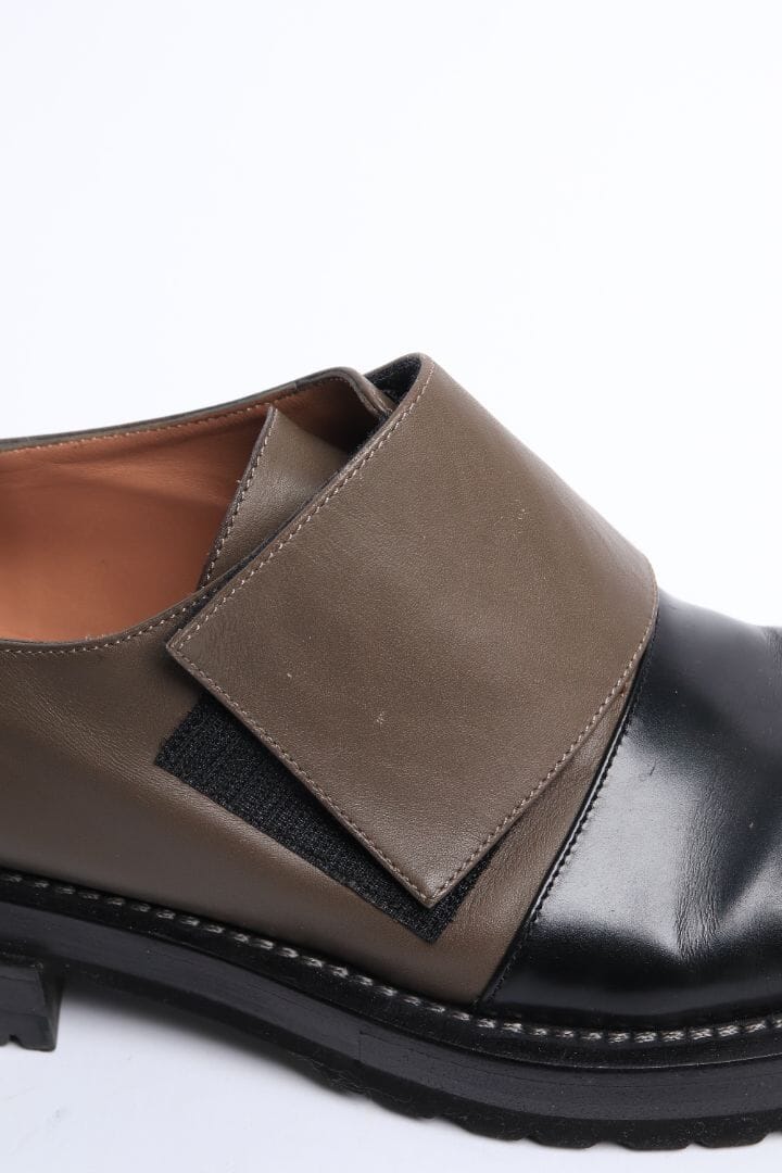 Brown and black velcro-strap leather shoes - size EU 40 - Image 5