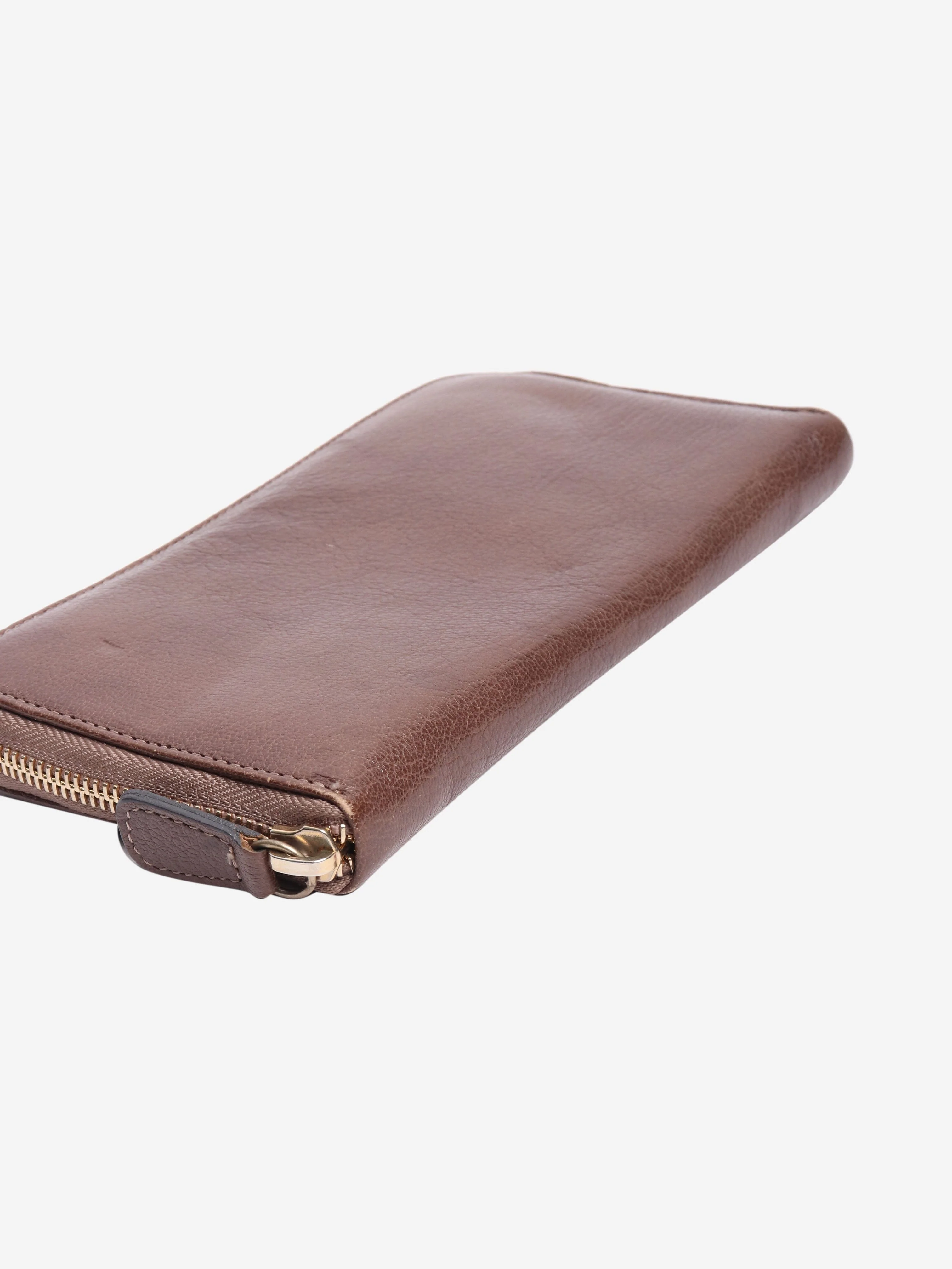 Brown leather zip wallet - Image 5
