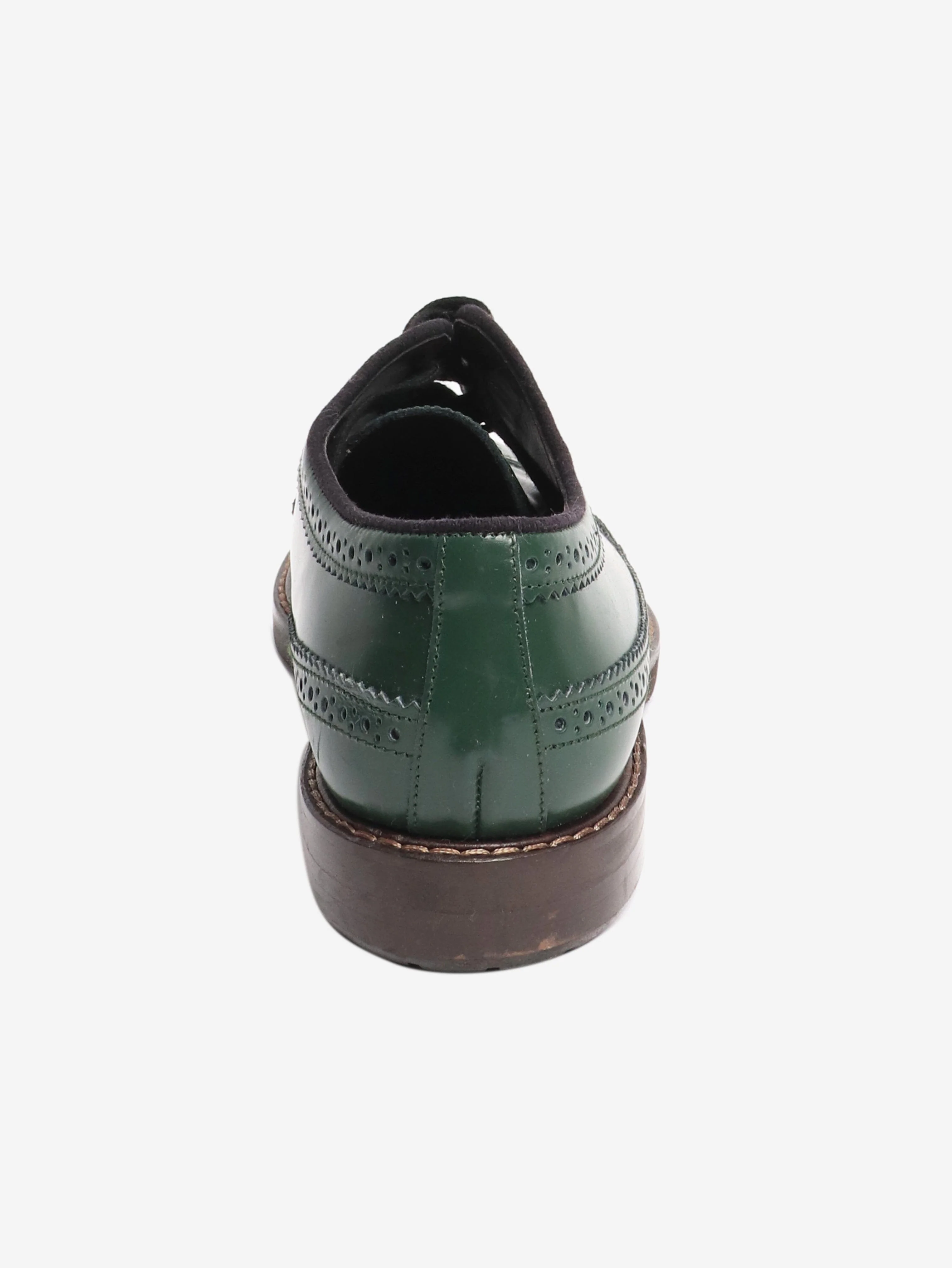 Green leather brogues - size EU 40 - Image 3