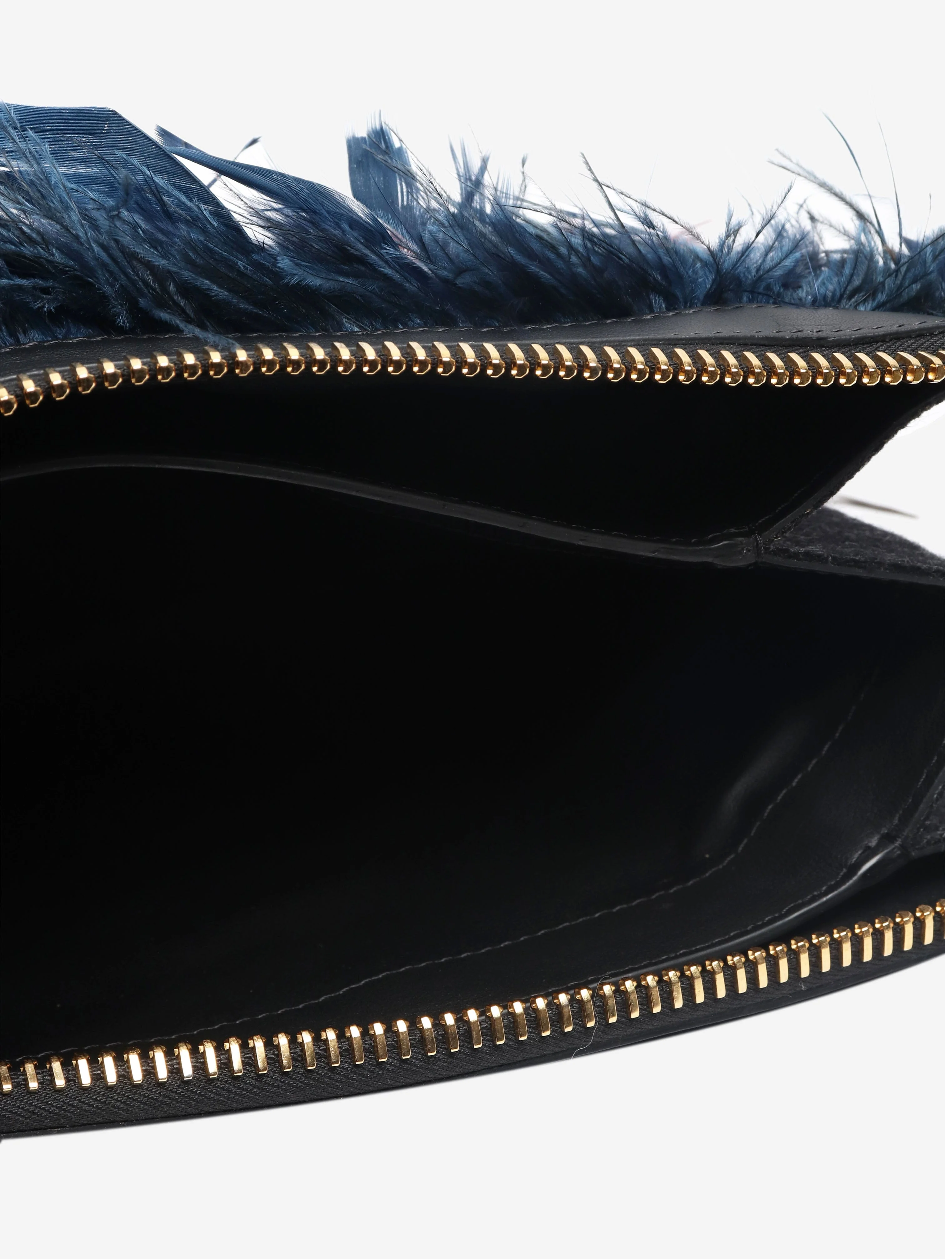 Multicolour large feathered wristlet clutch bag - Image 7