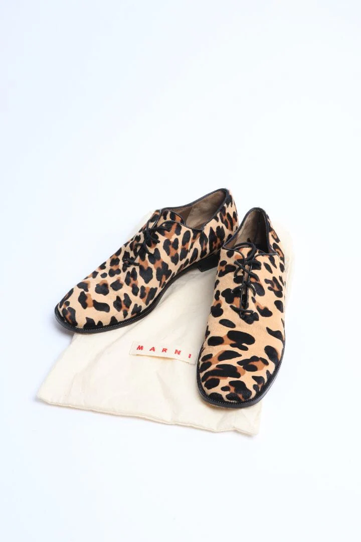 Neutral leopard print calf-hair shoes - size EU 40 - Image 7