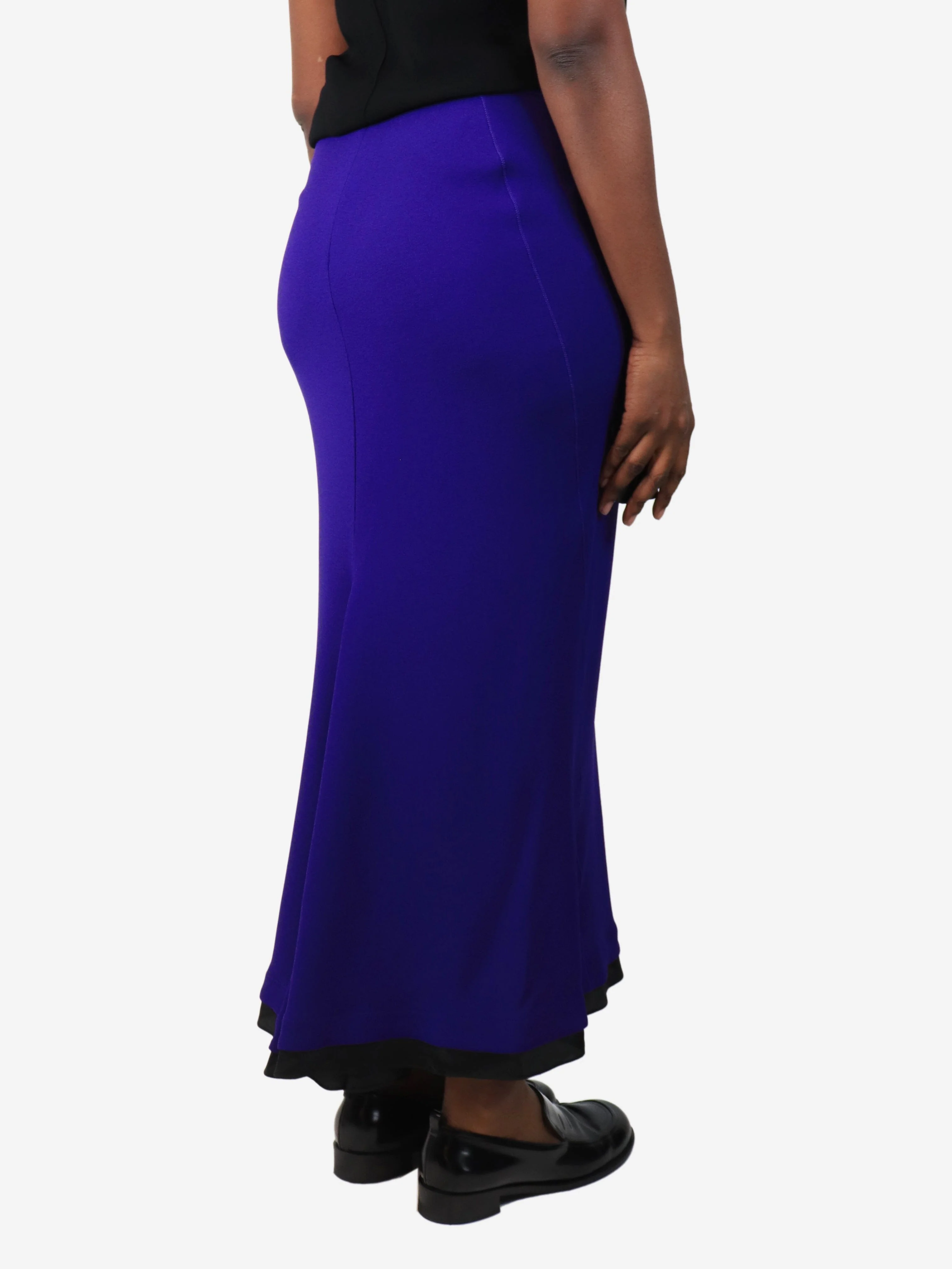 Purple crepe midi skirt - size UK 10 - Image 3