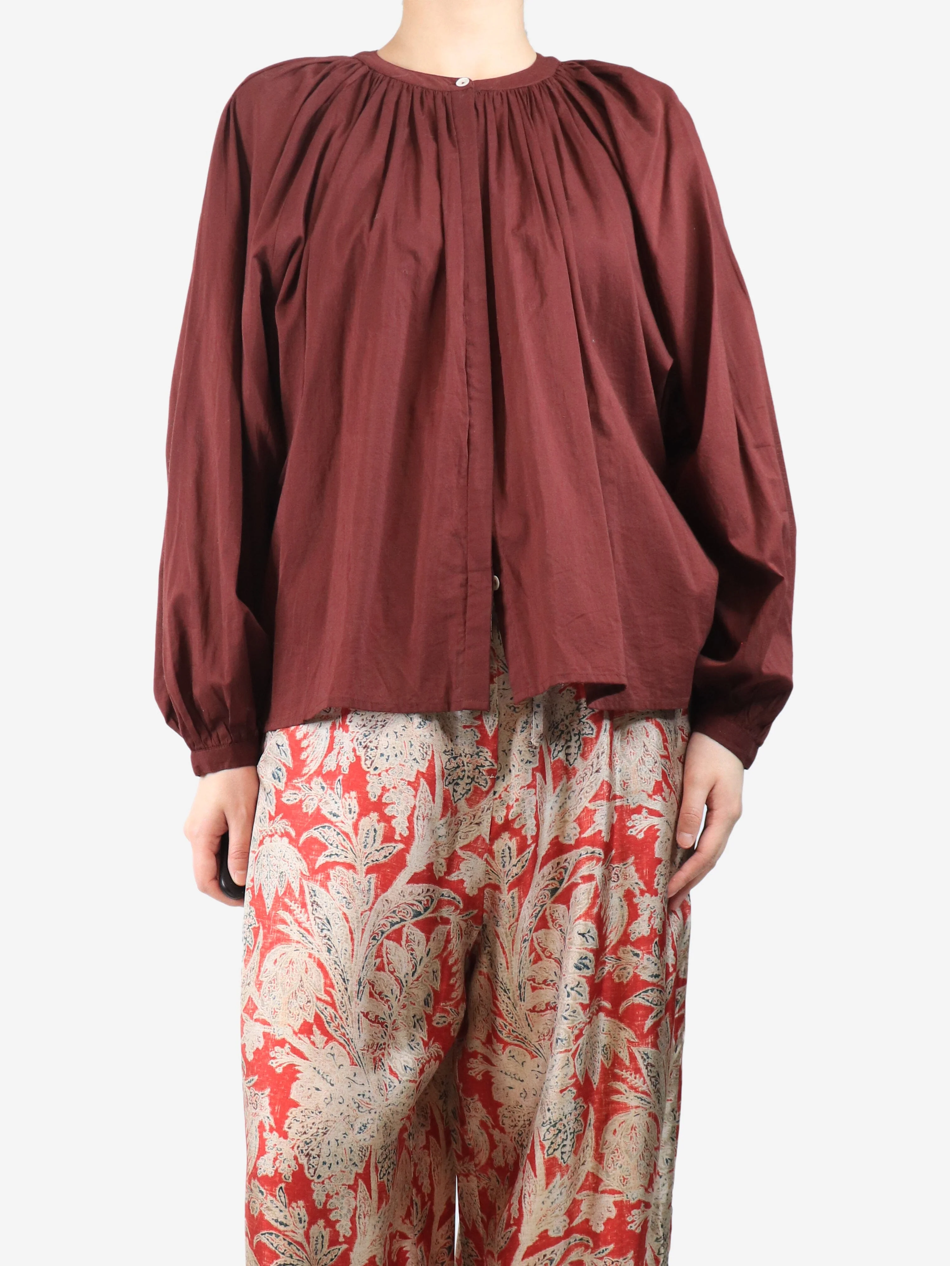 Maroon Celestino shirt blouse - size M