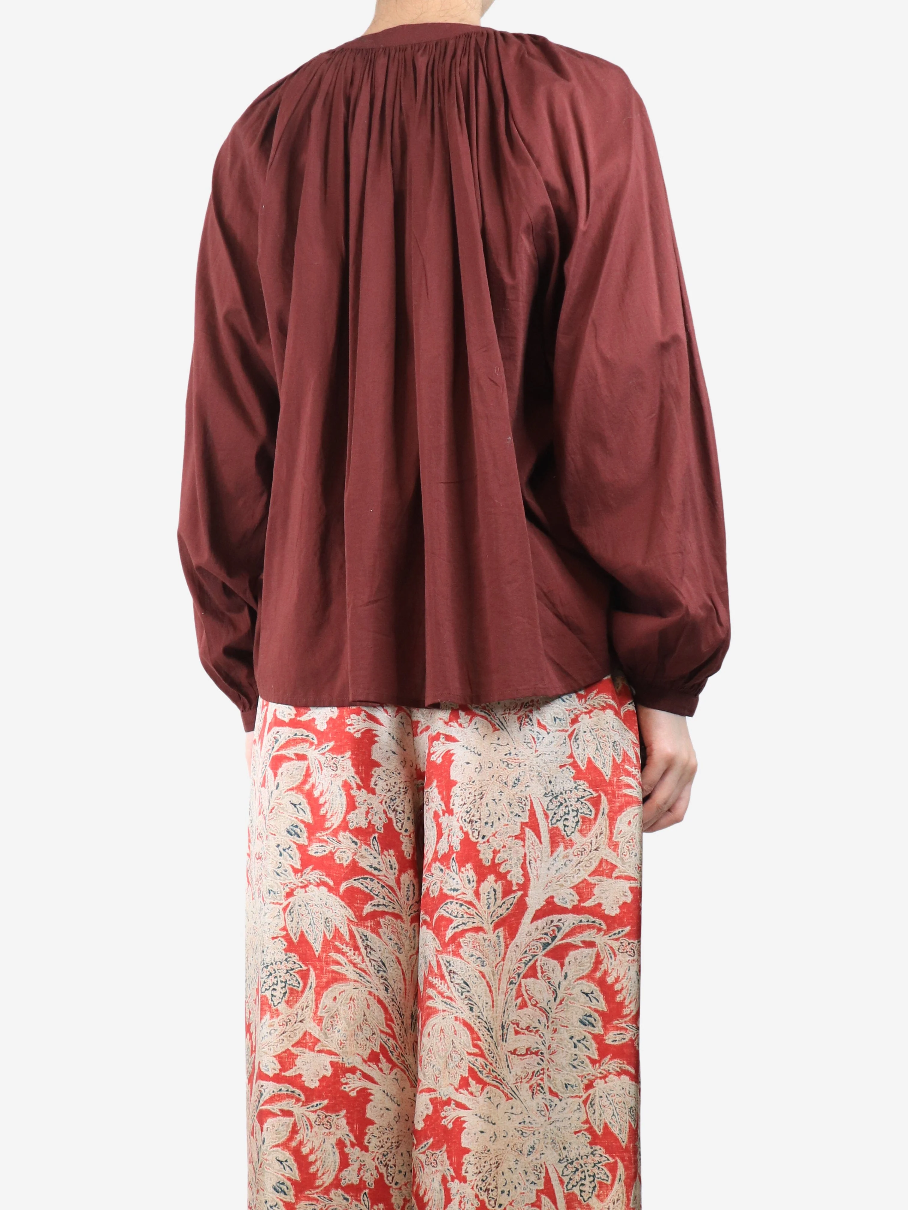 Maroon Celestino shirt blouse - size M - Image 2