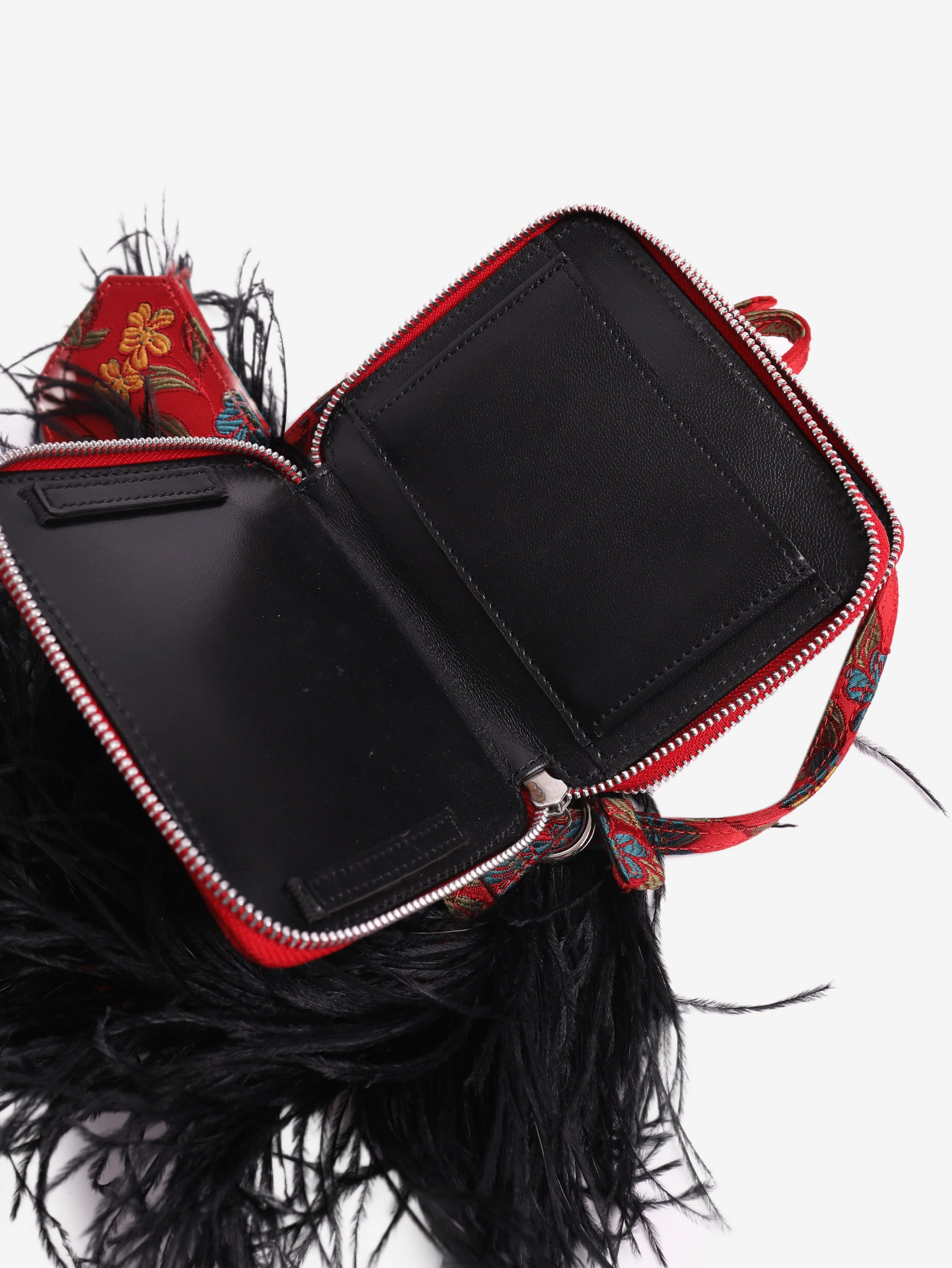 Red floral jacquard crossbody bag - Image 5