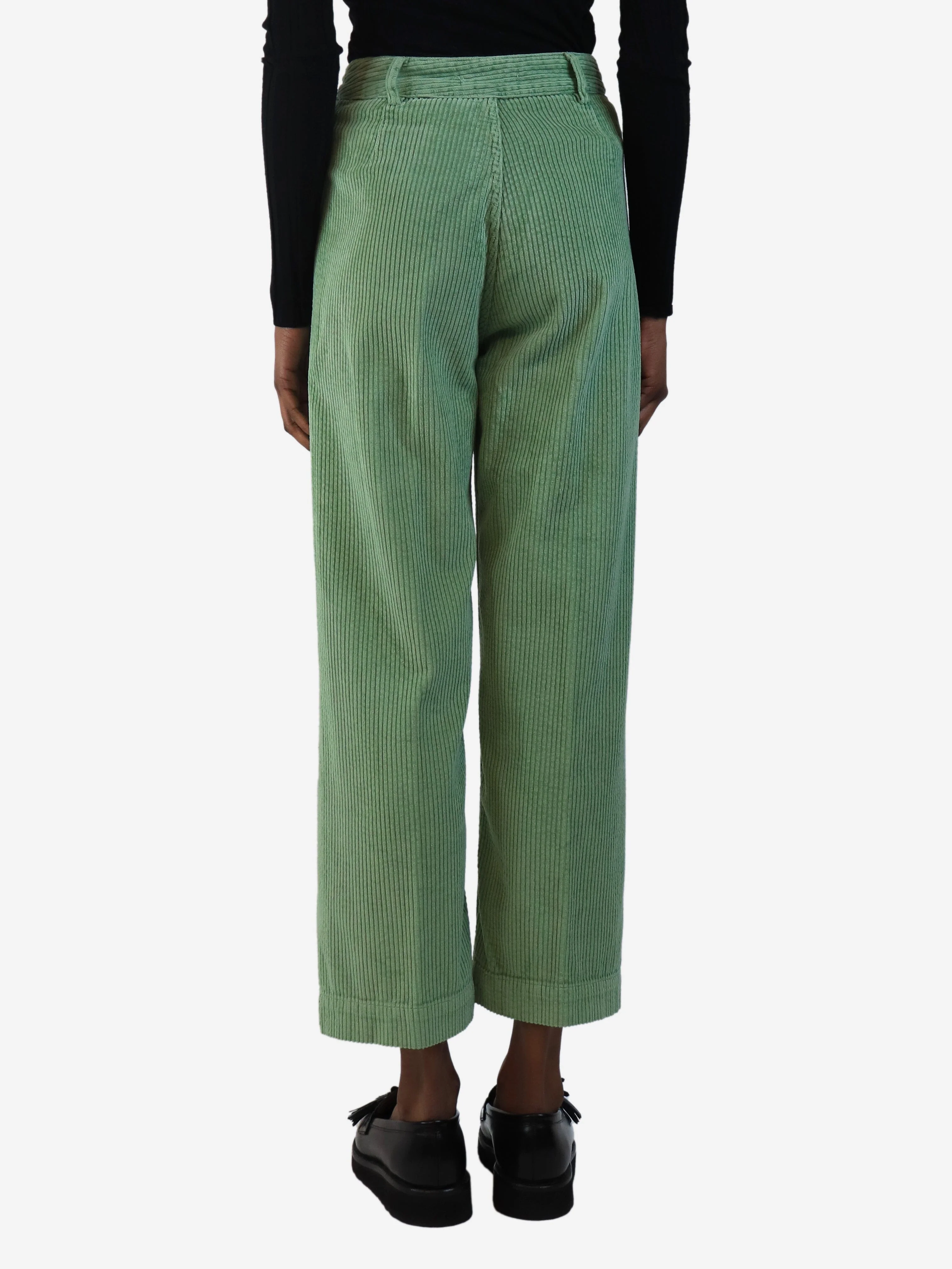 Green corduroy trousers - size UK 8 - Image 3