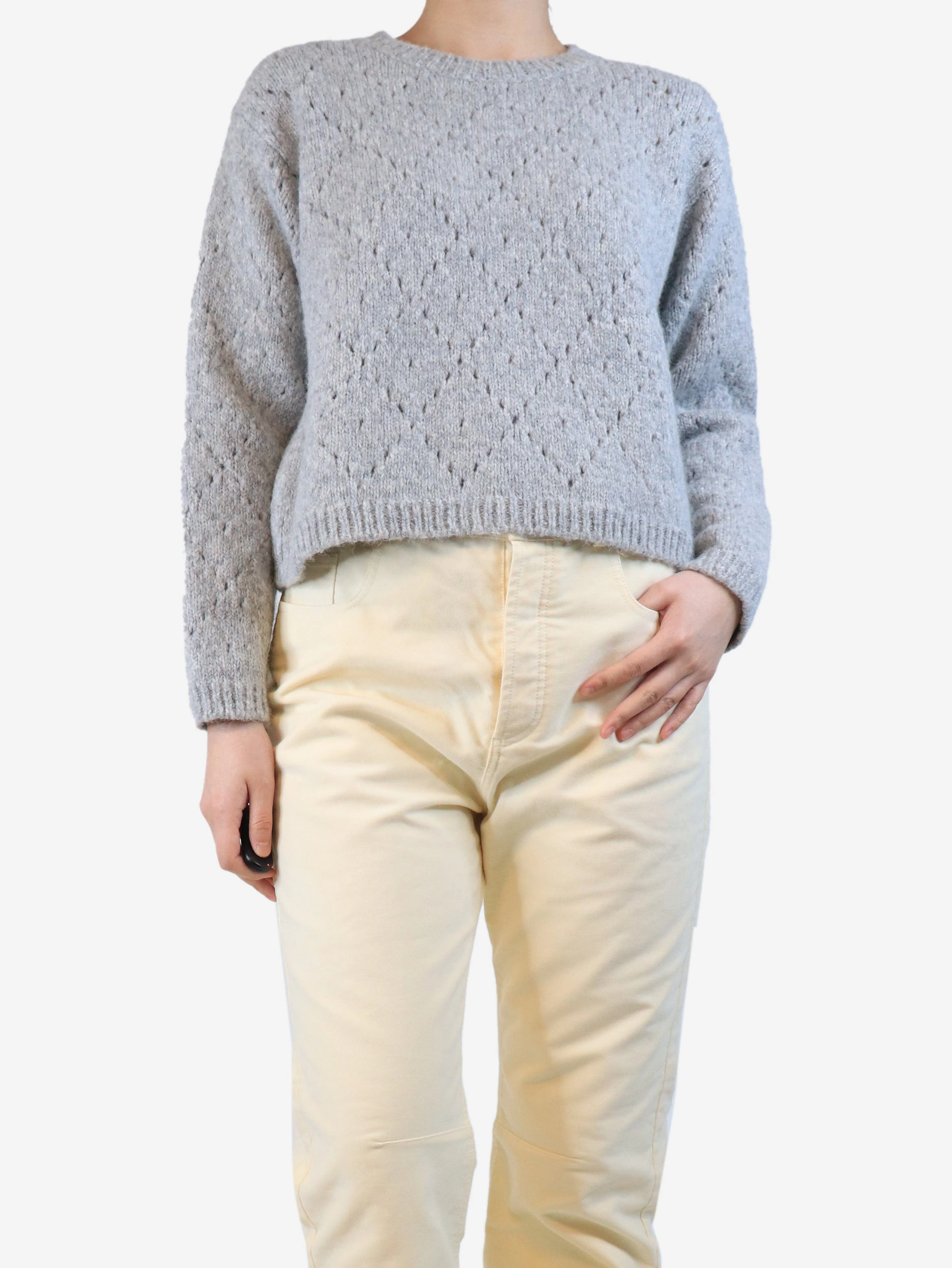 Grey Argyle jumper - size S - Image 3