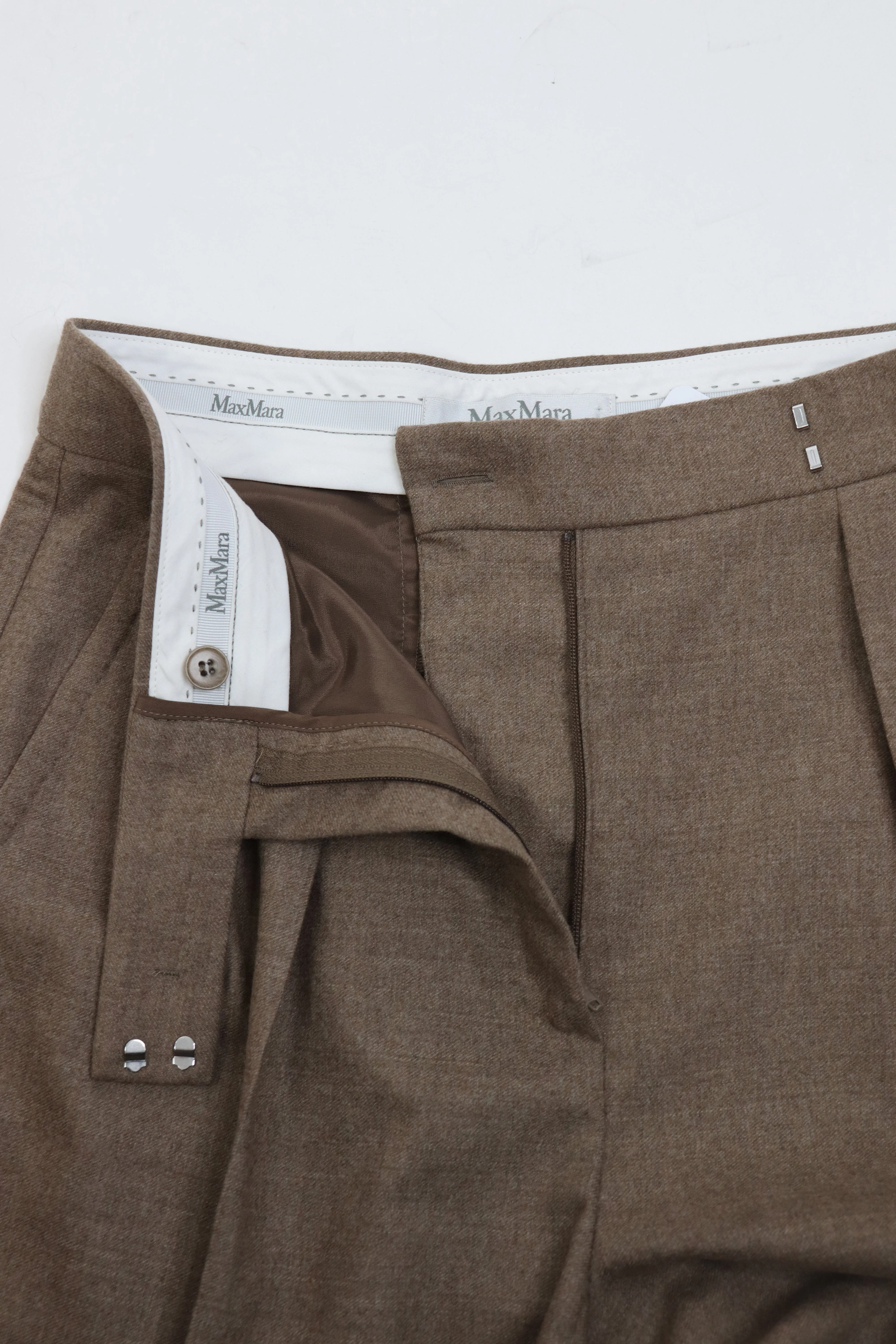Brown wool-blend trousers - size UK 10 - Image 4