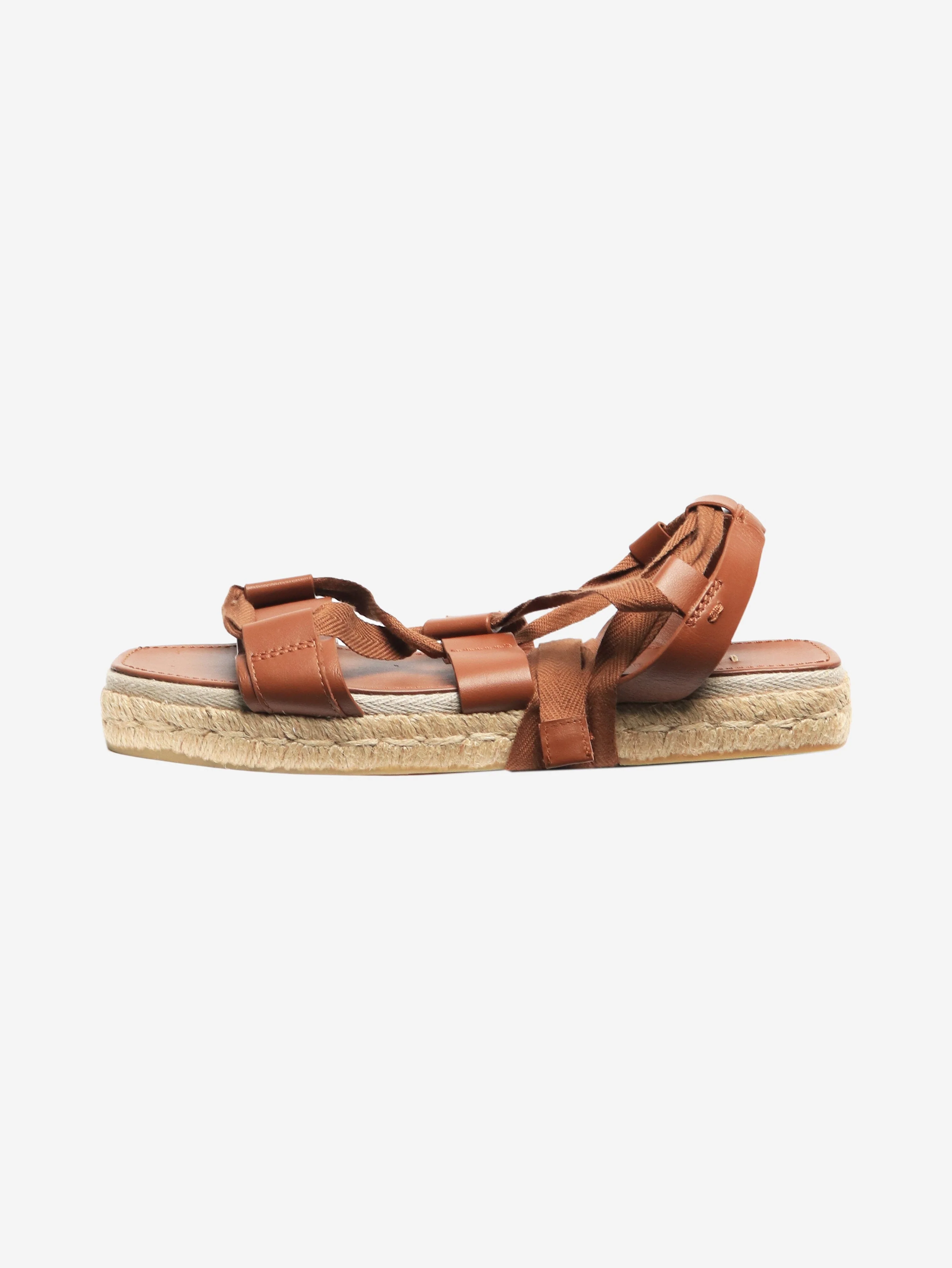 Hazelnut Elide2 leather espadrille sandals - size EU 39