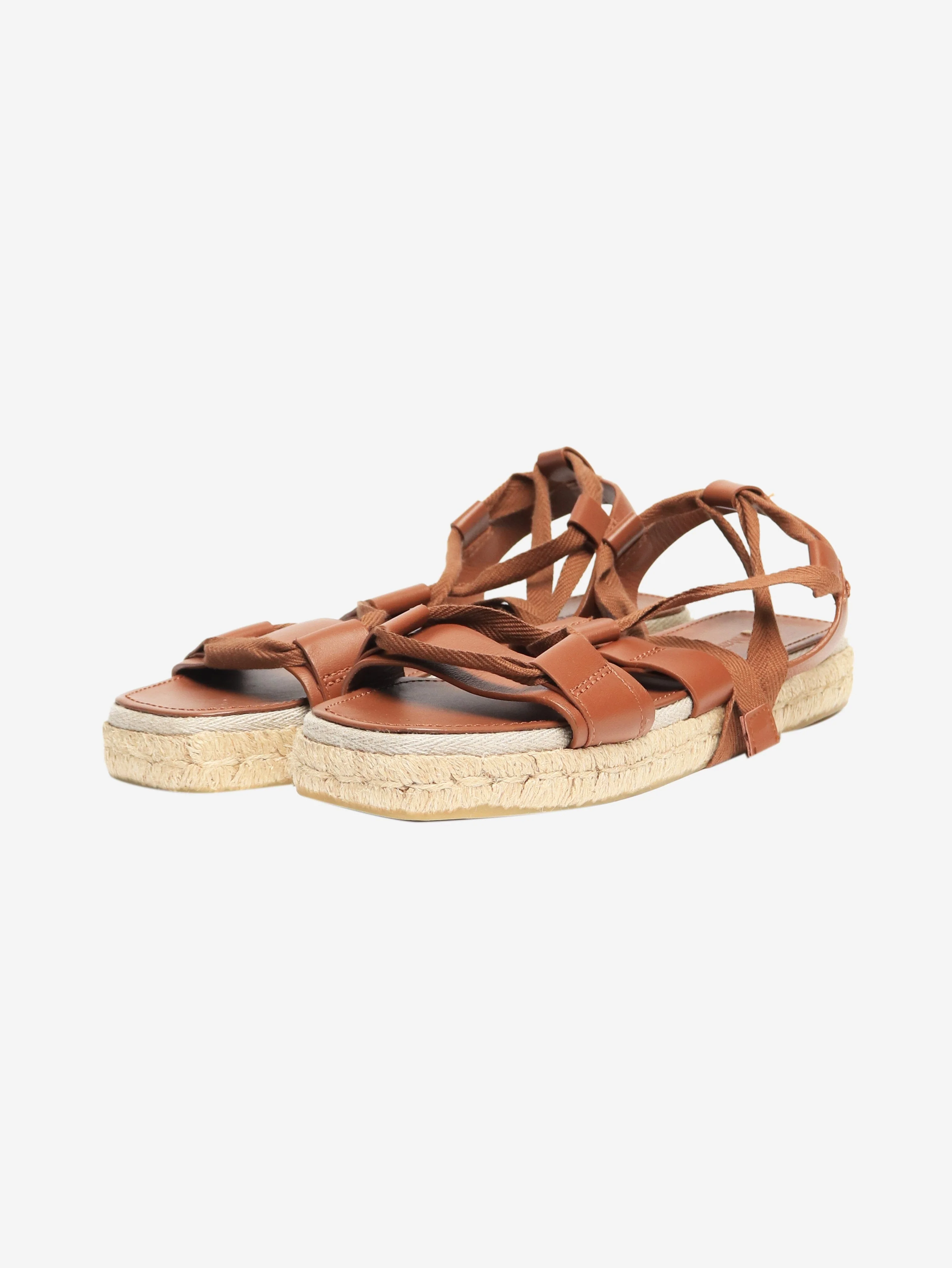 Hazelnut Elide2 leather espadrille sandals - size EU 39 - Image 2
