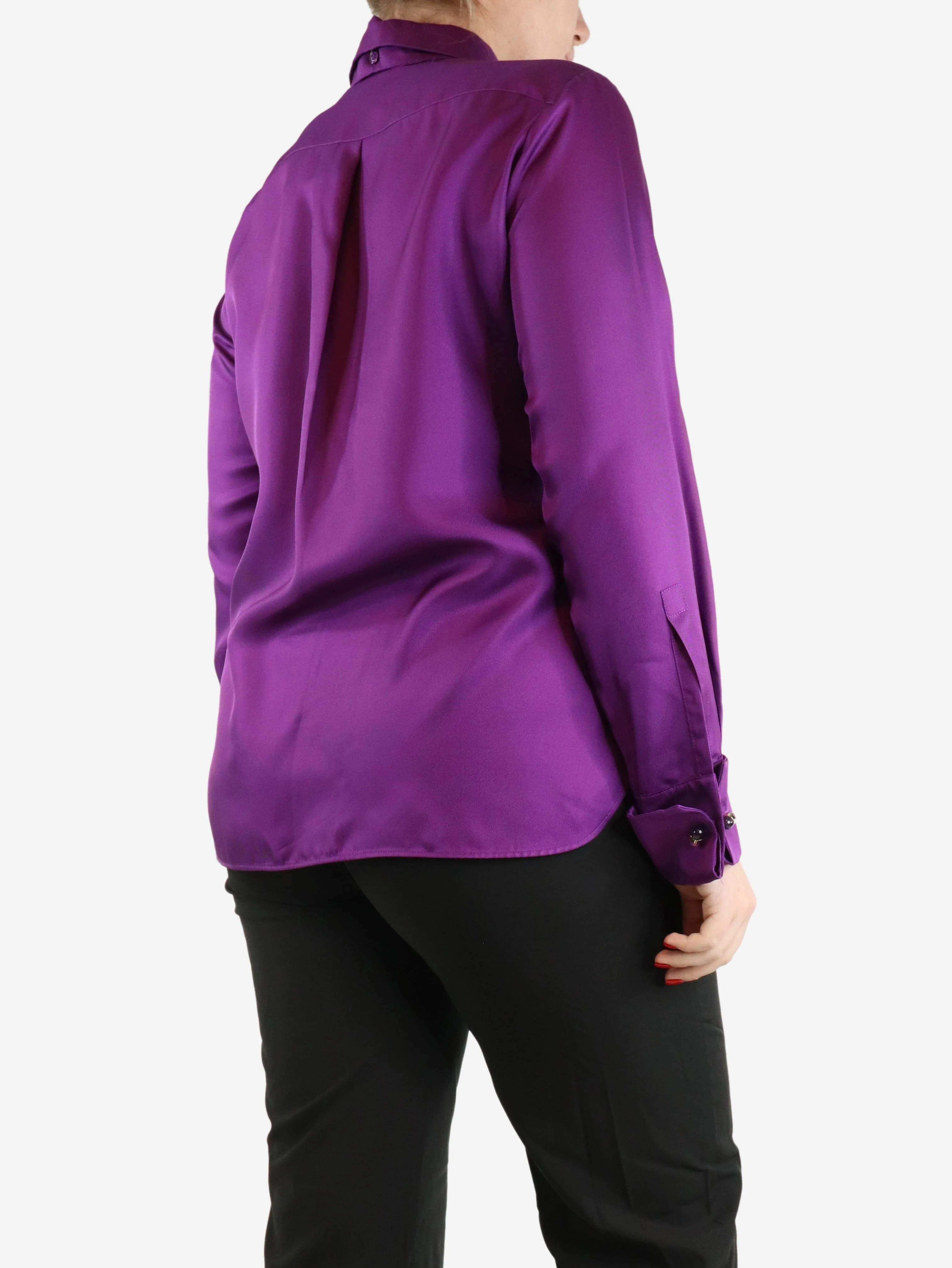 Purple silk shirt - size - Image 2